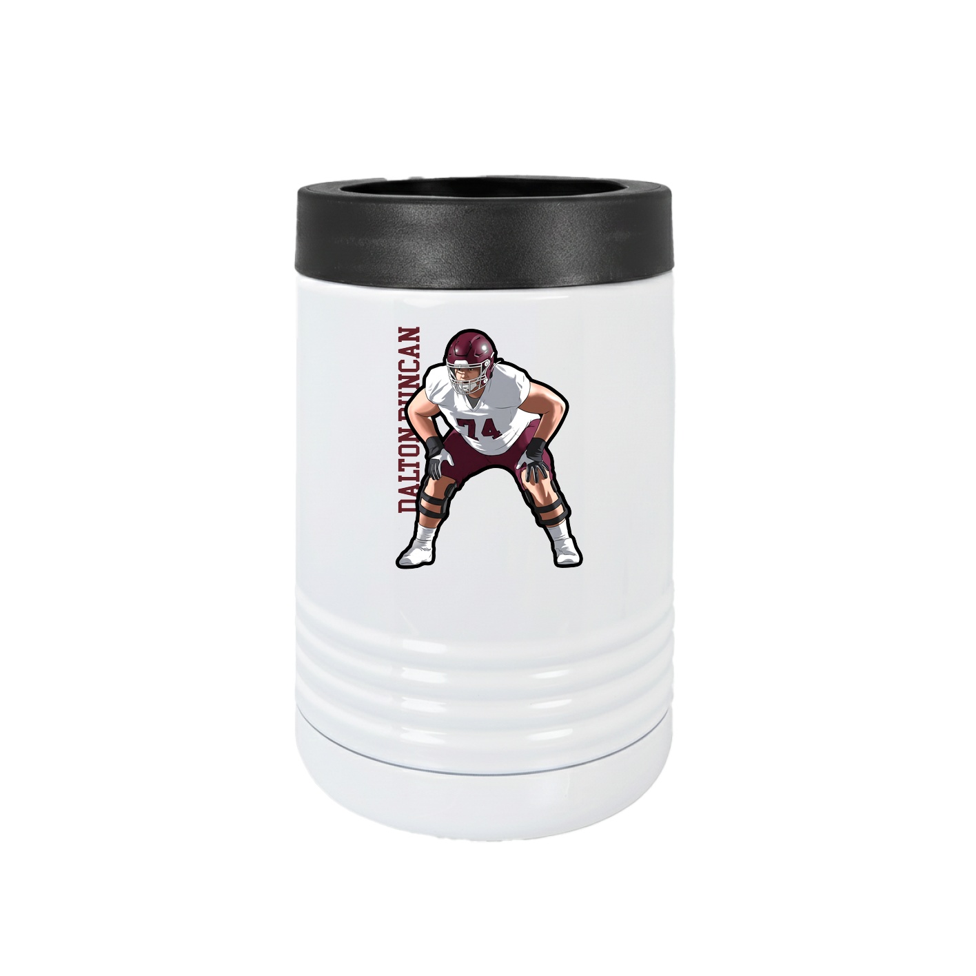 Beverage Holder — Name Vertical in White