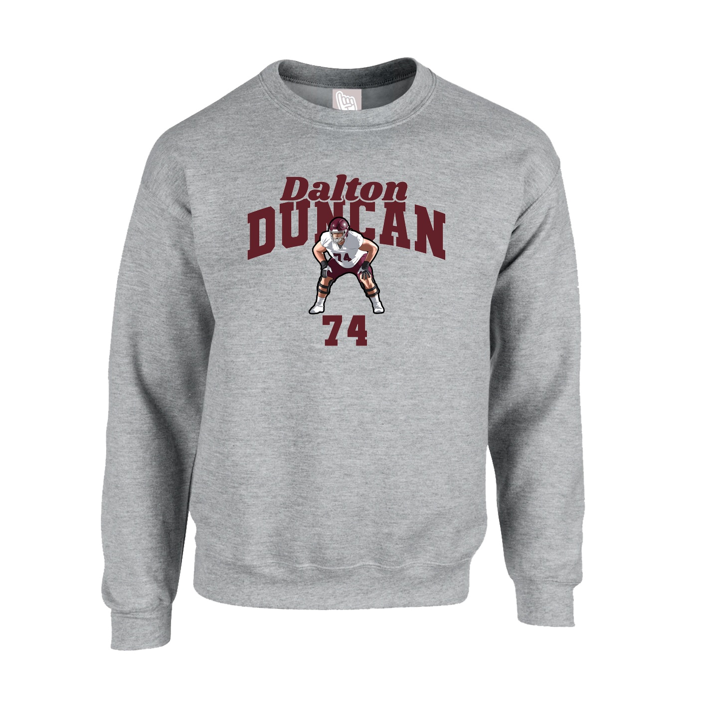Fleece Crew — Signature Arch in Grey