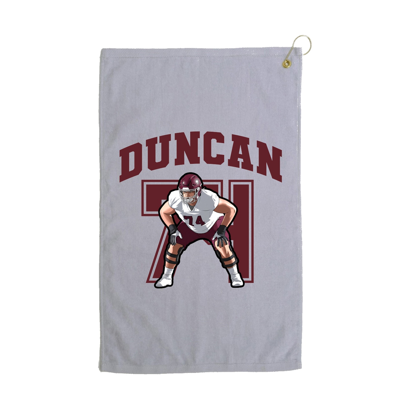 Golf Towel — Number in Grey