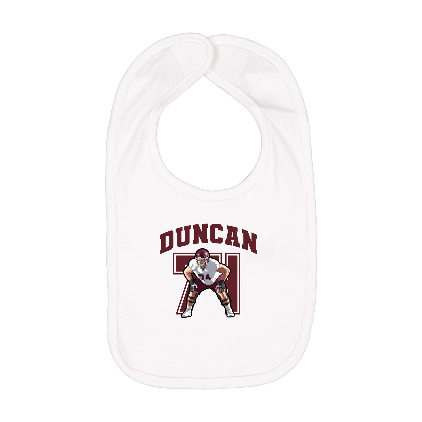 Infant Bib — Number in White