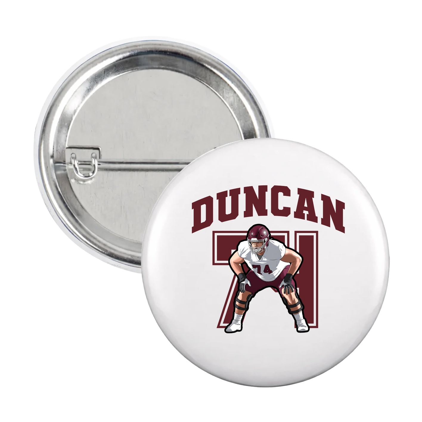 Game Day Button — Number in White