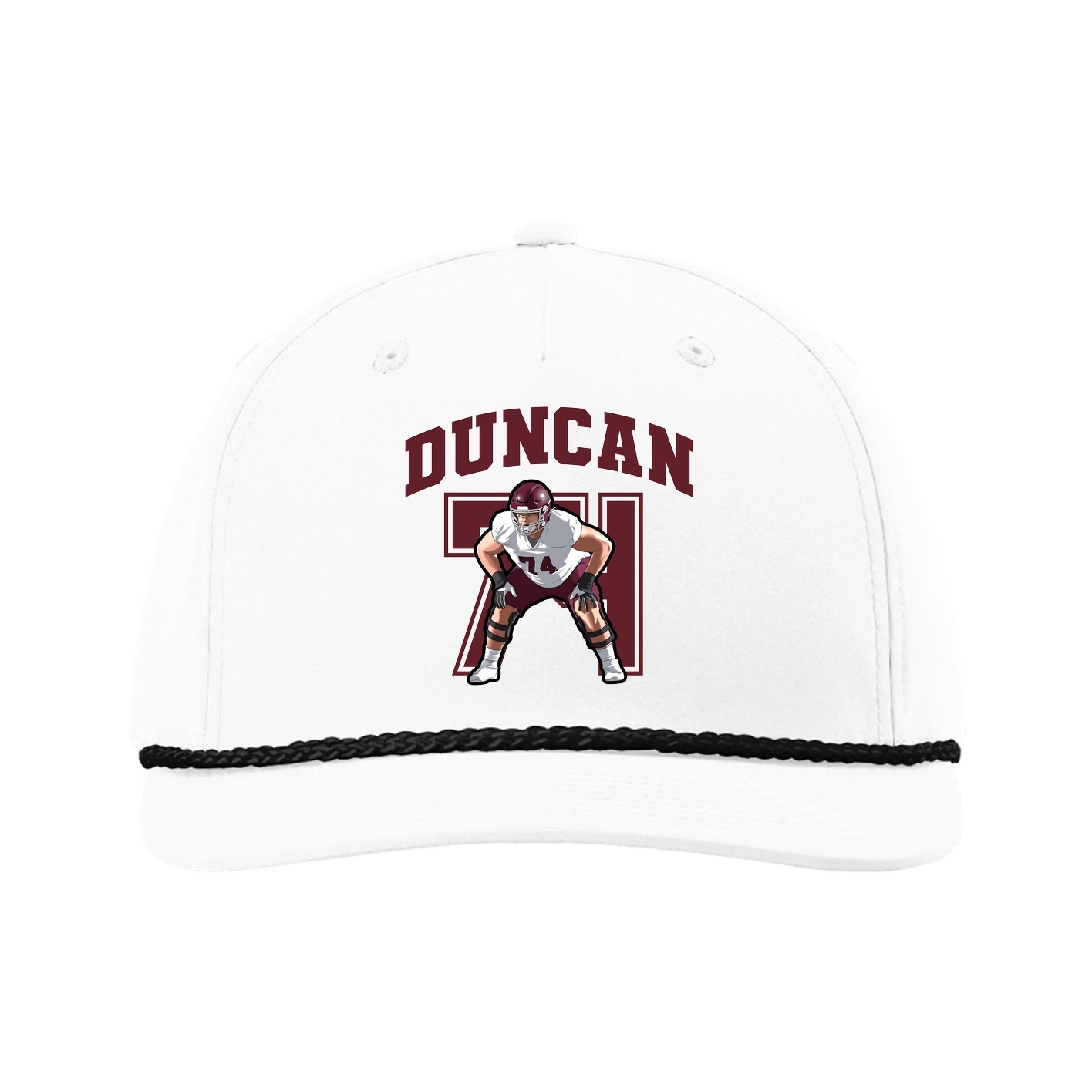 Five-Panel Classic Rope Cap — Number in White