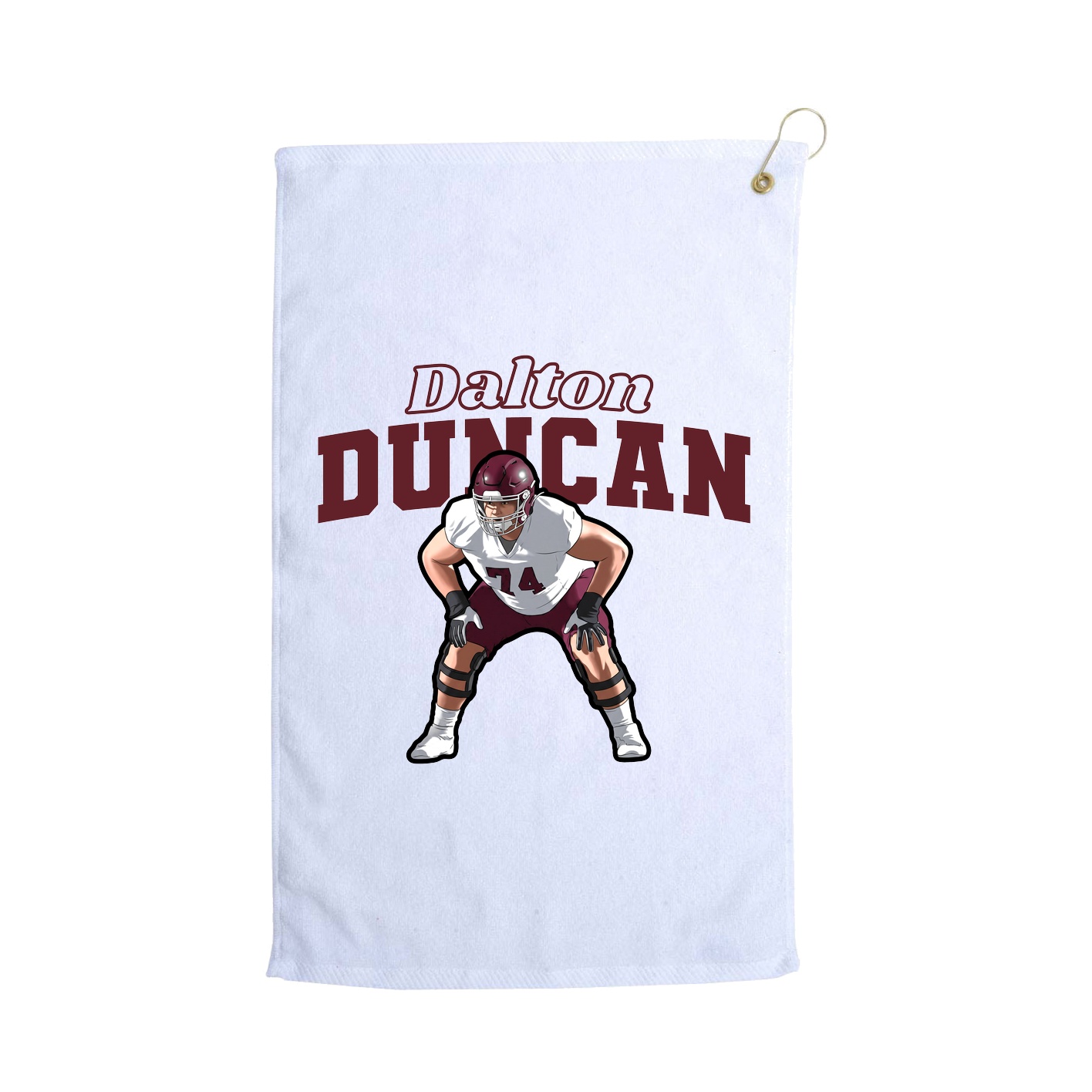 Golf Towel — Name Arch in White
