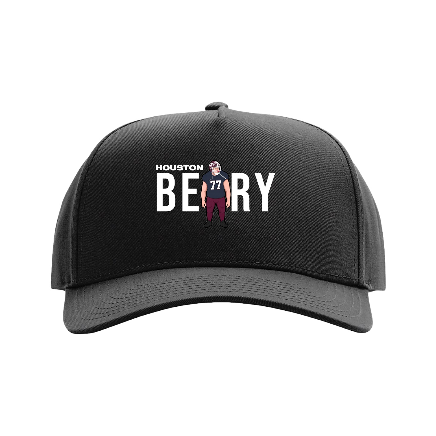 Full Fabric Five-Panel Champ Cap — Player Name in Black