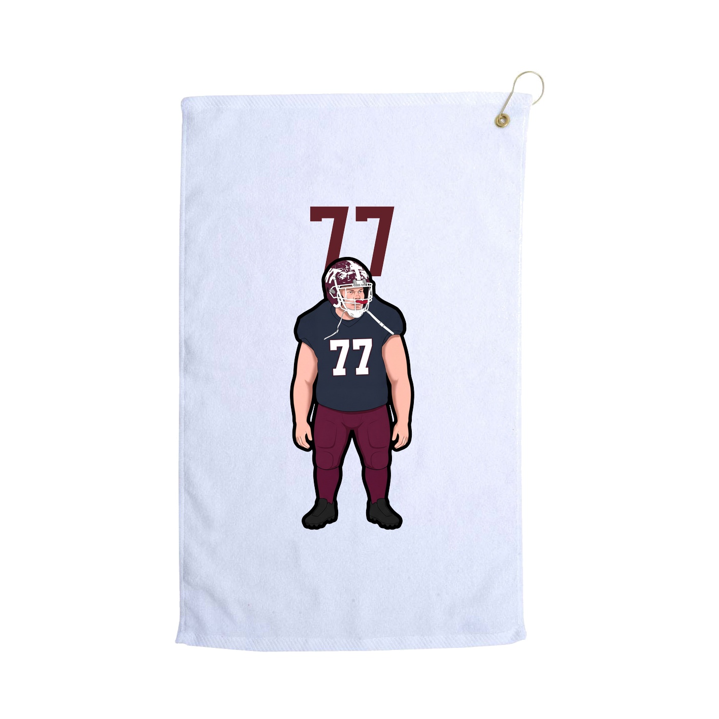 Golf Towel — Number Top in White