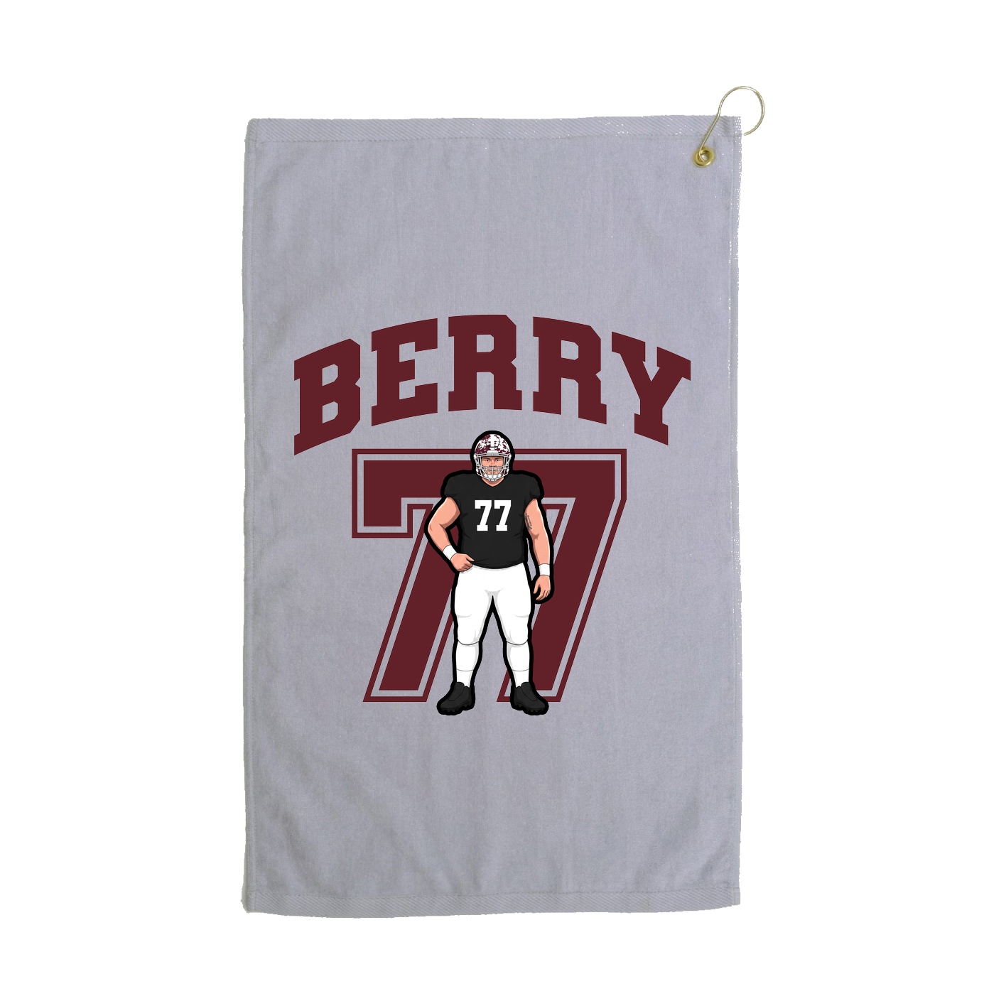 Golf Towel — Number in Grey