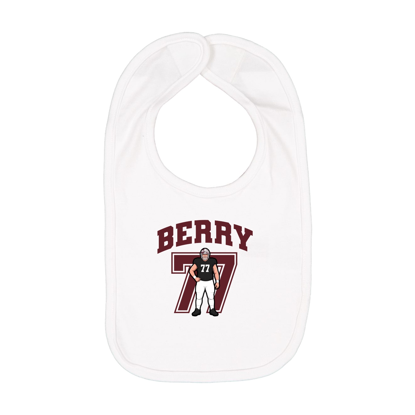 Infant Bib — Number in White