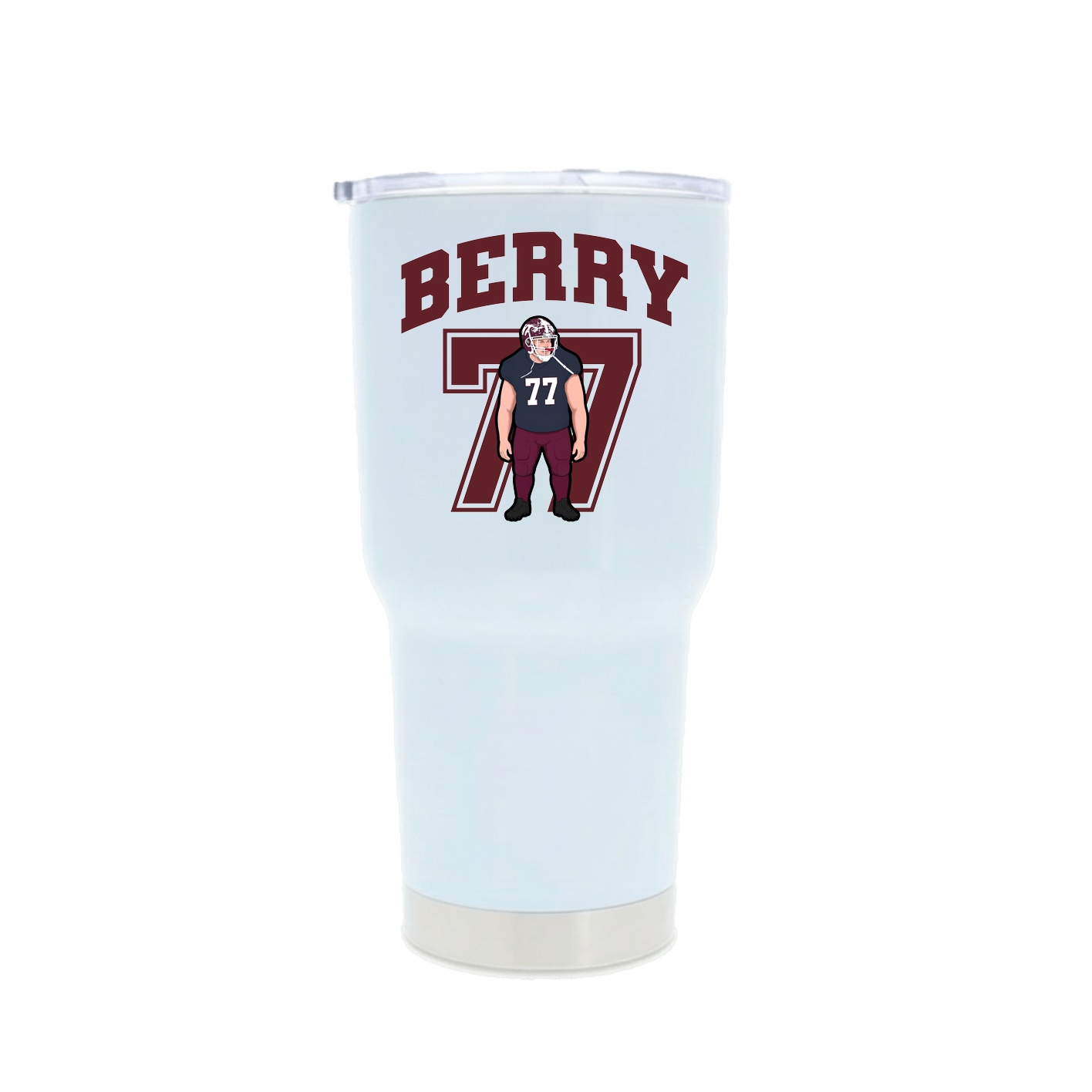 30oz Stainless Steel Tumbler — Number in White