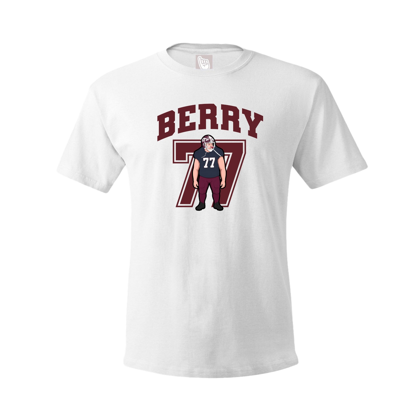 Youth Tee — Number in White