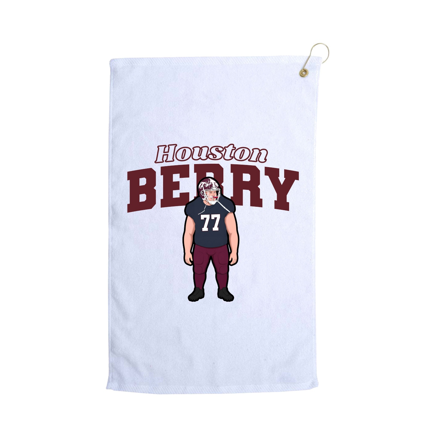 Golf Towel — Name Arch in White