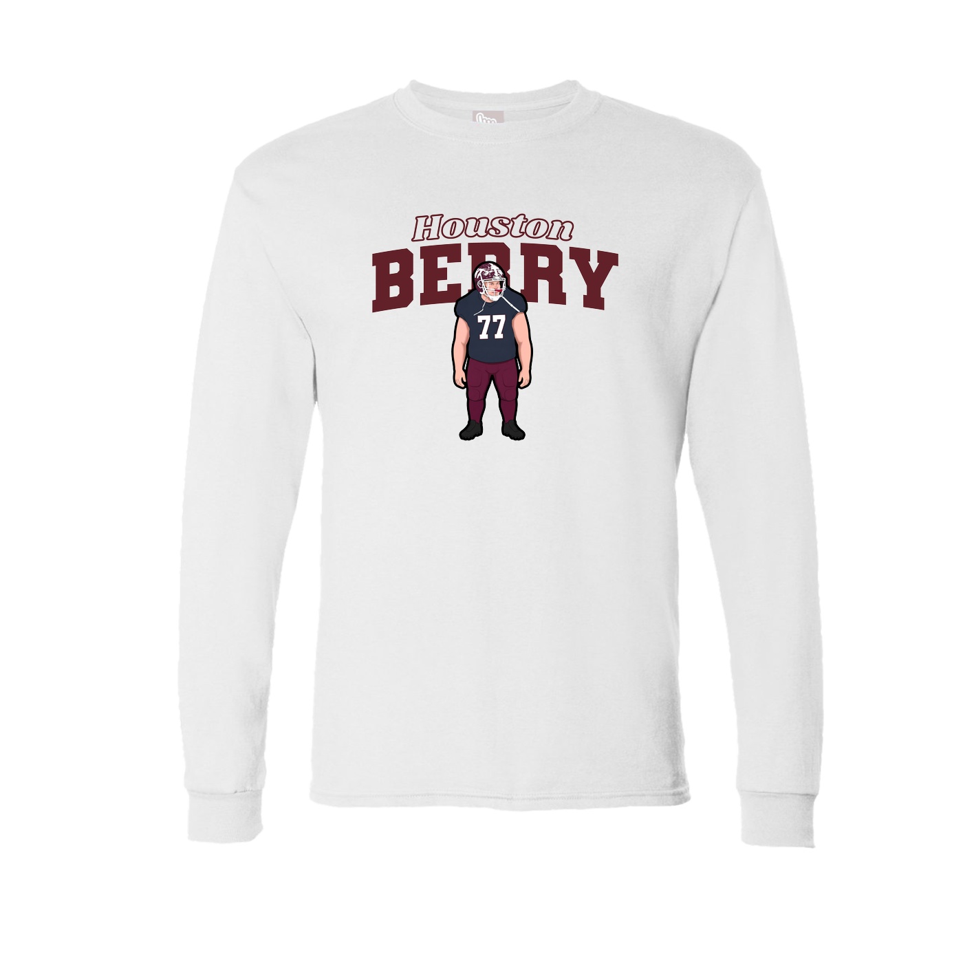 Long Sleeve Tee — Name Arch in White