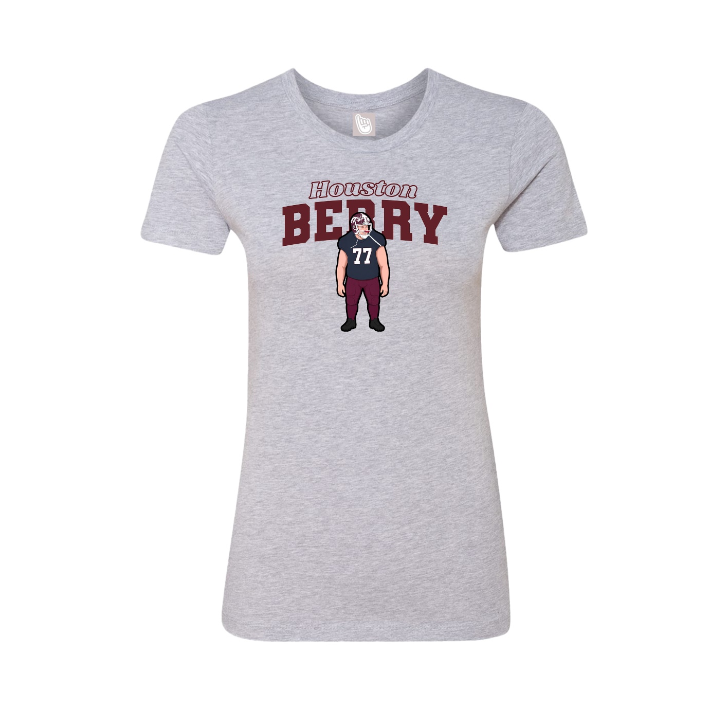 Fitted Women's Tee — Name Arch in Grey