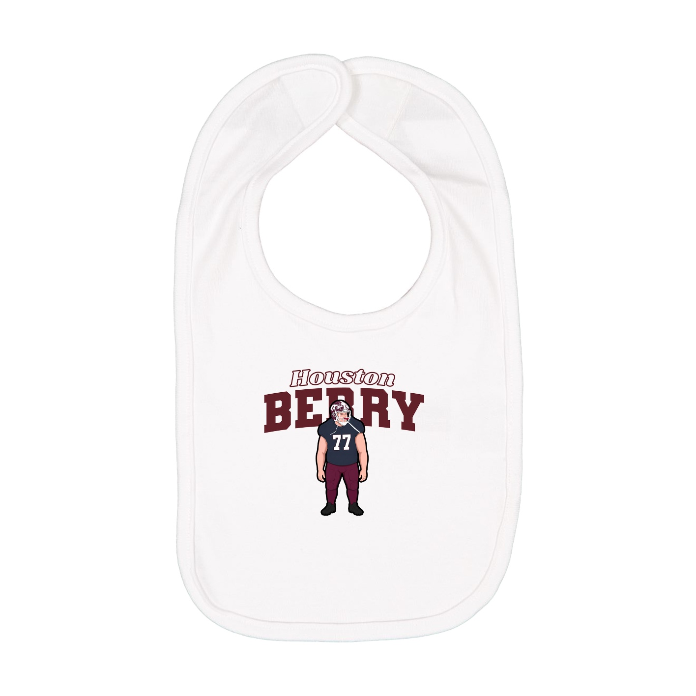 Infant Bib — Name Arch in White
