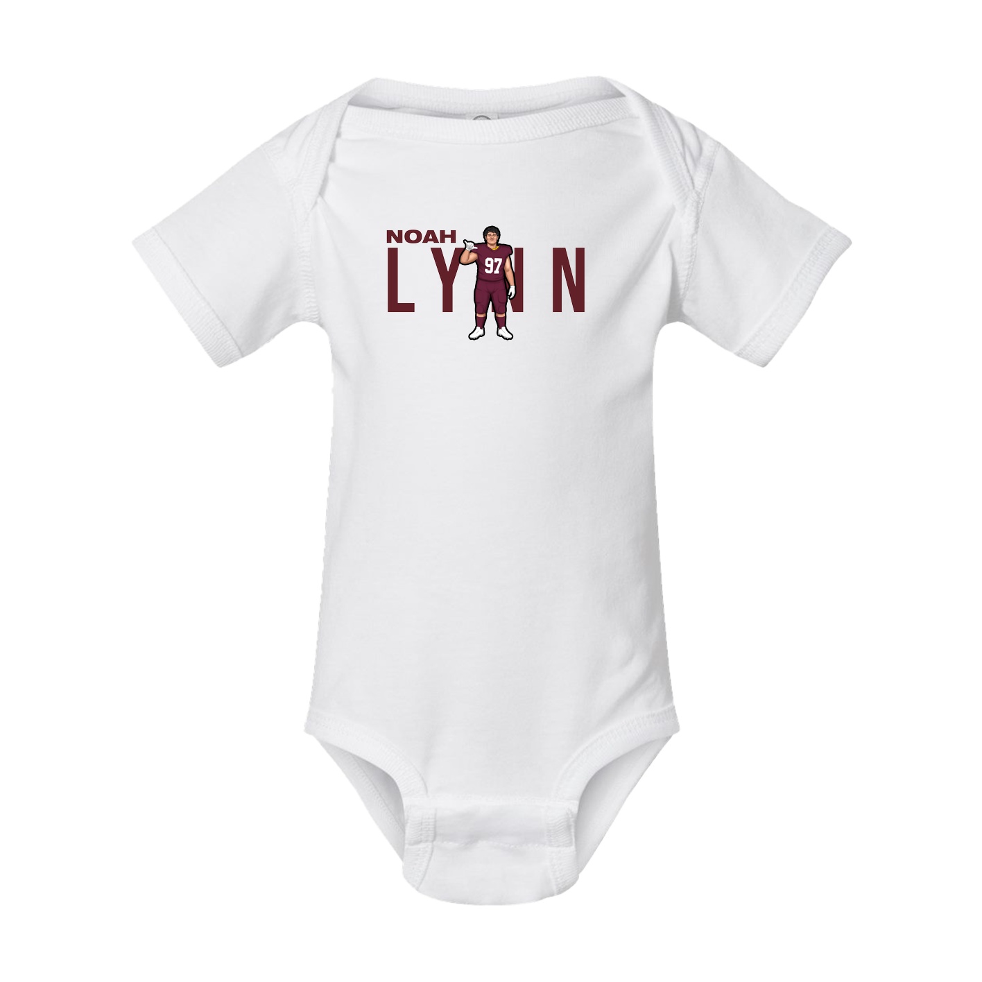 Baby Onesie — Player Name in White