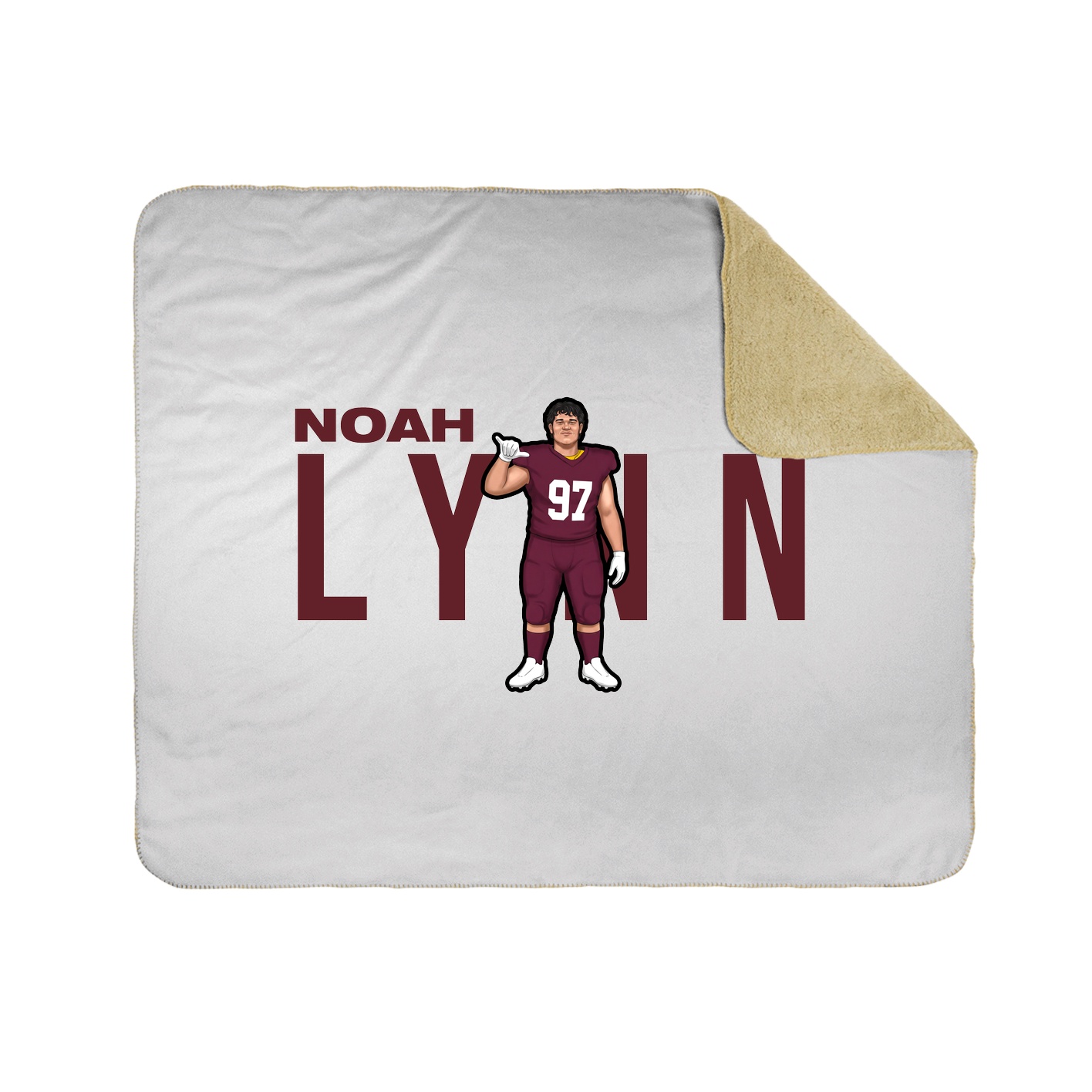 Throw Blanket — Player Name in White