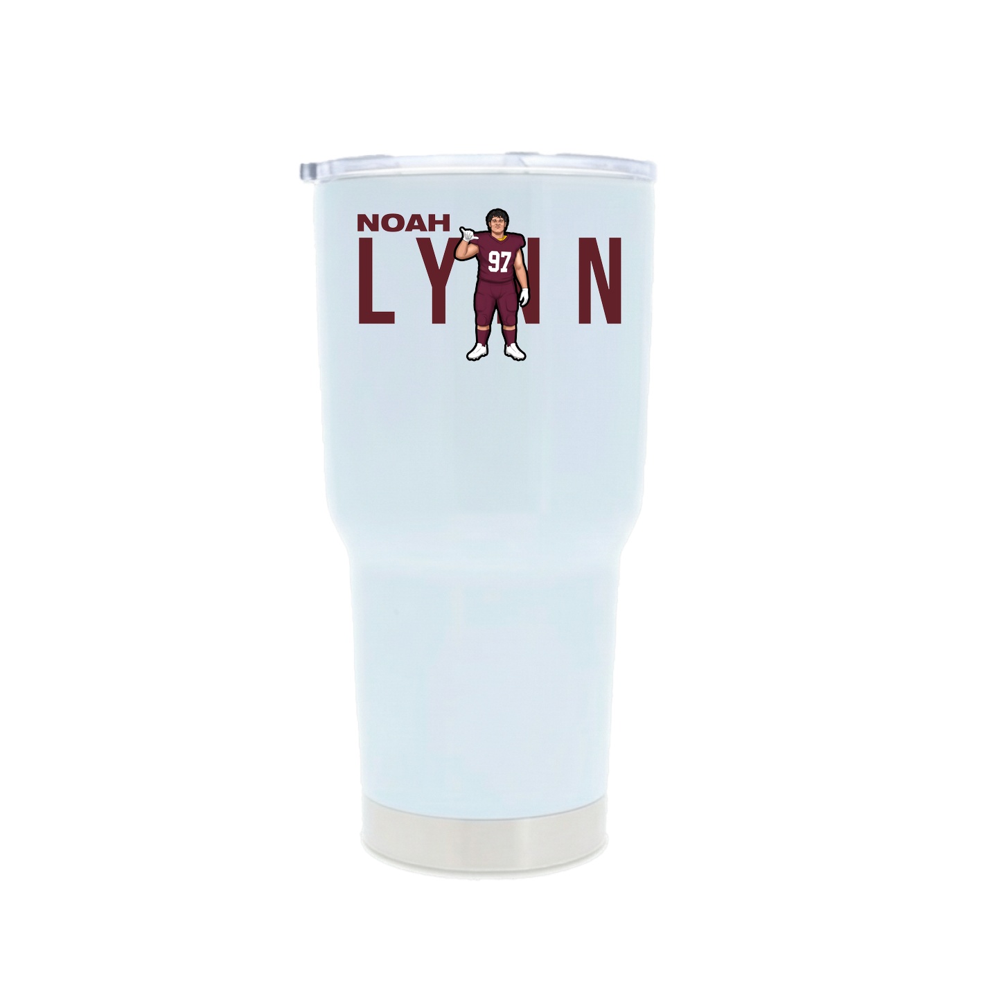 30oz Stainless Steel Tumbler — Player Name in White