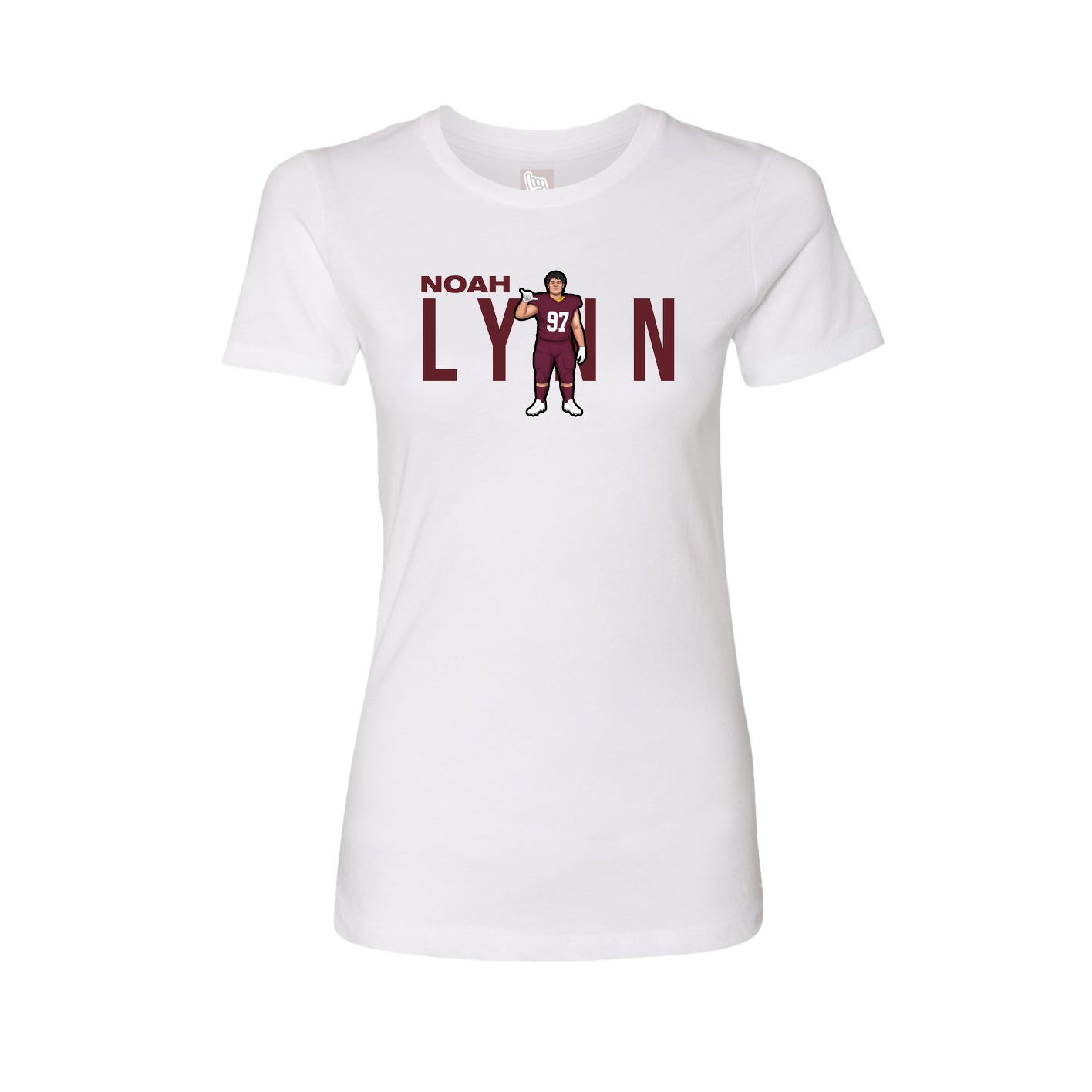 Fitted Women's Tee — Player Name in White