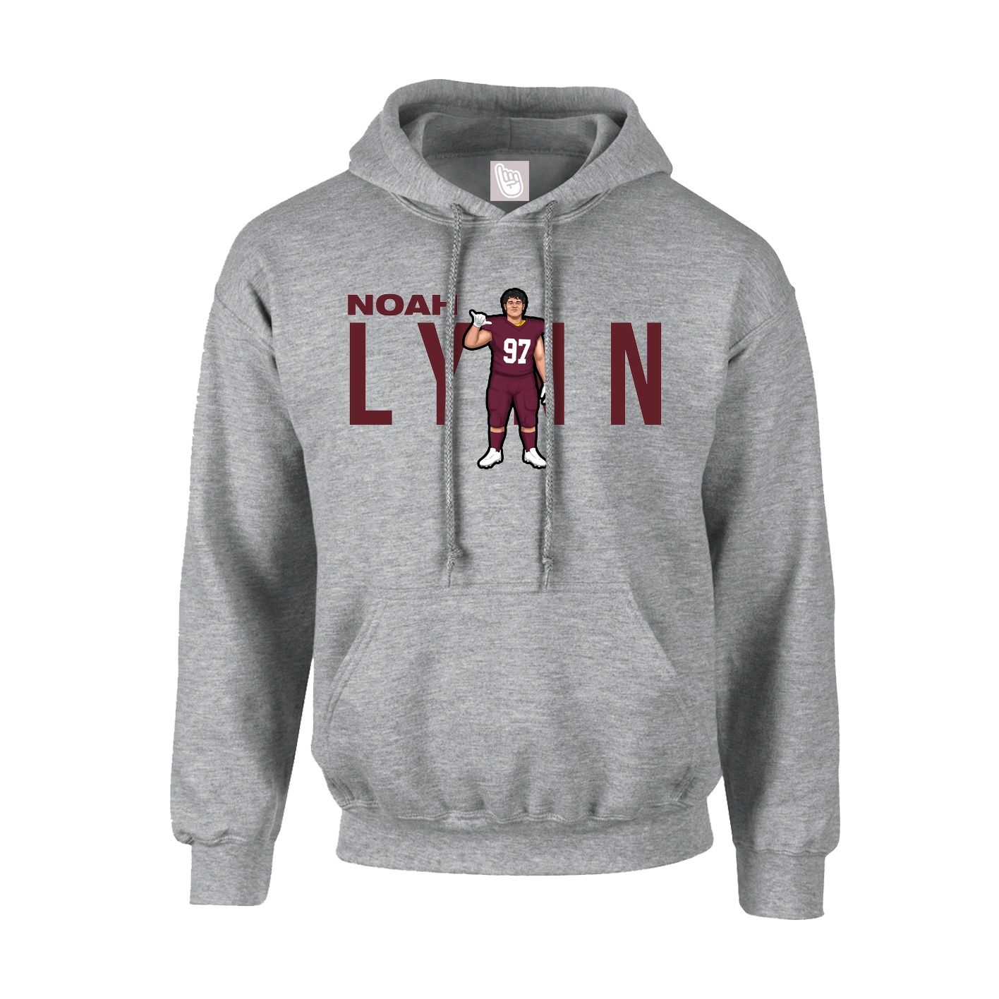 Hoodie — Player Name in Grey