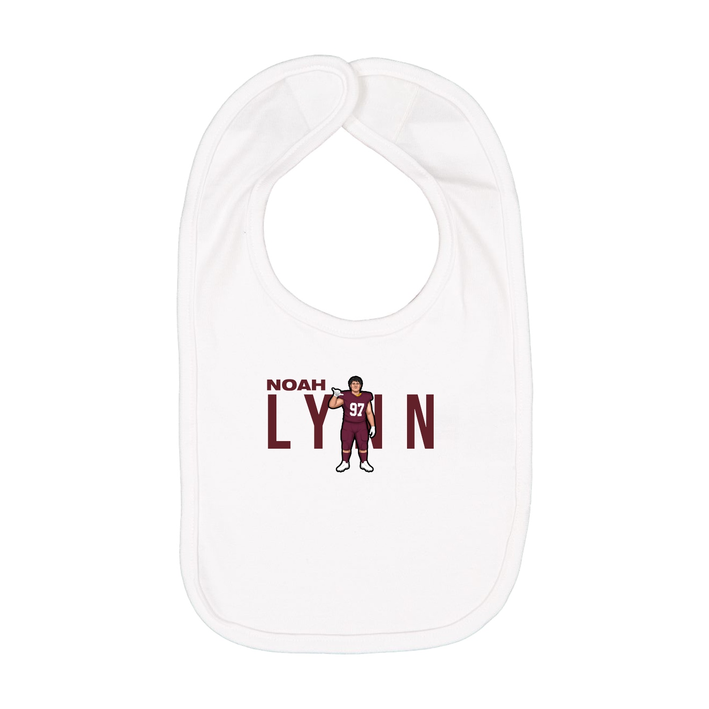 Infant Bib — Player Name in White