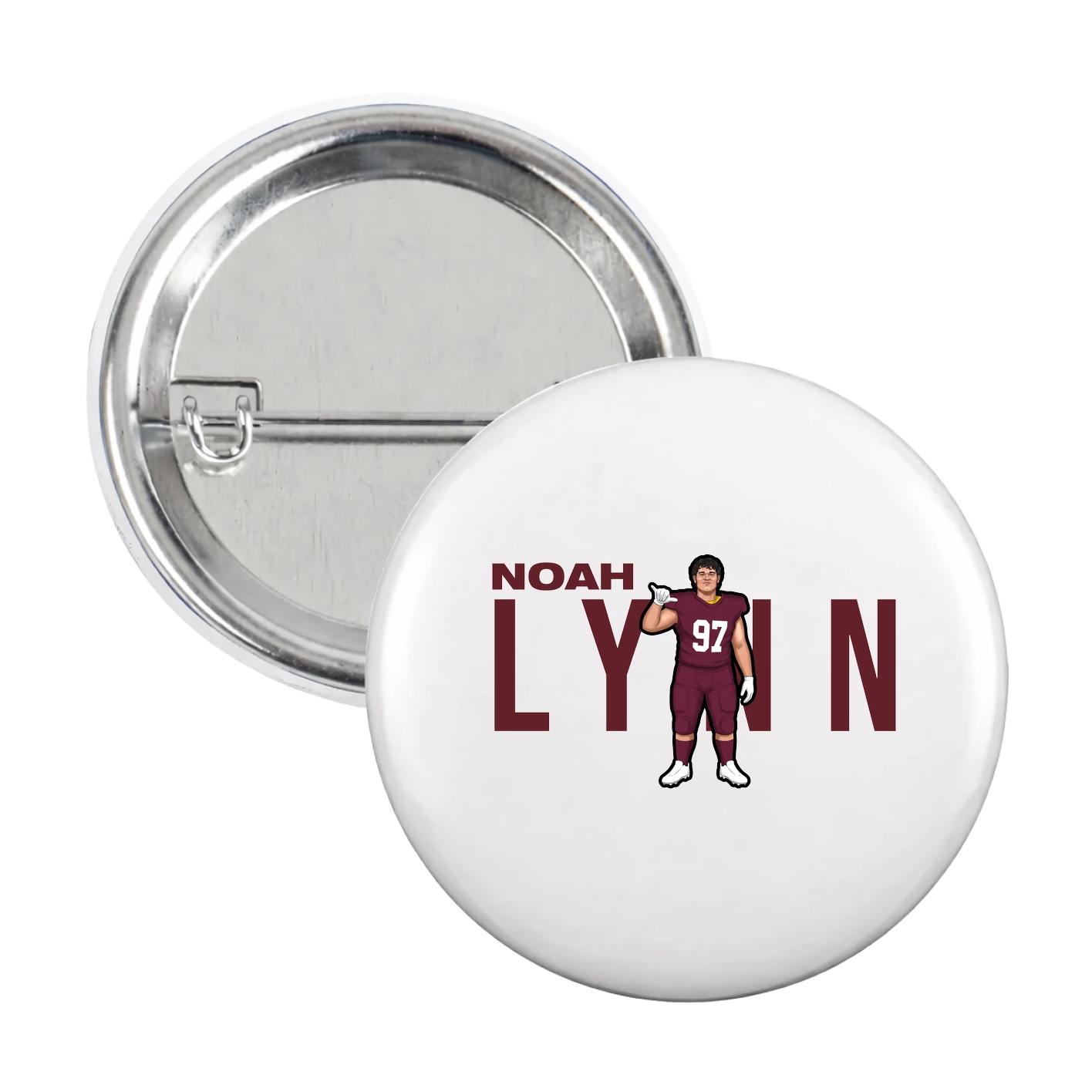 Game Day Button — Player Name in White
