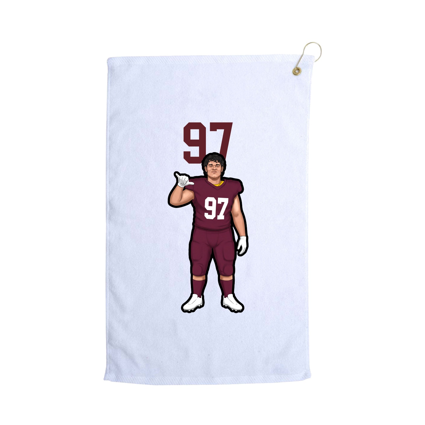 Golf Towel — Number Top in White