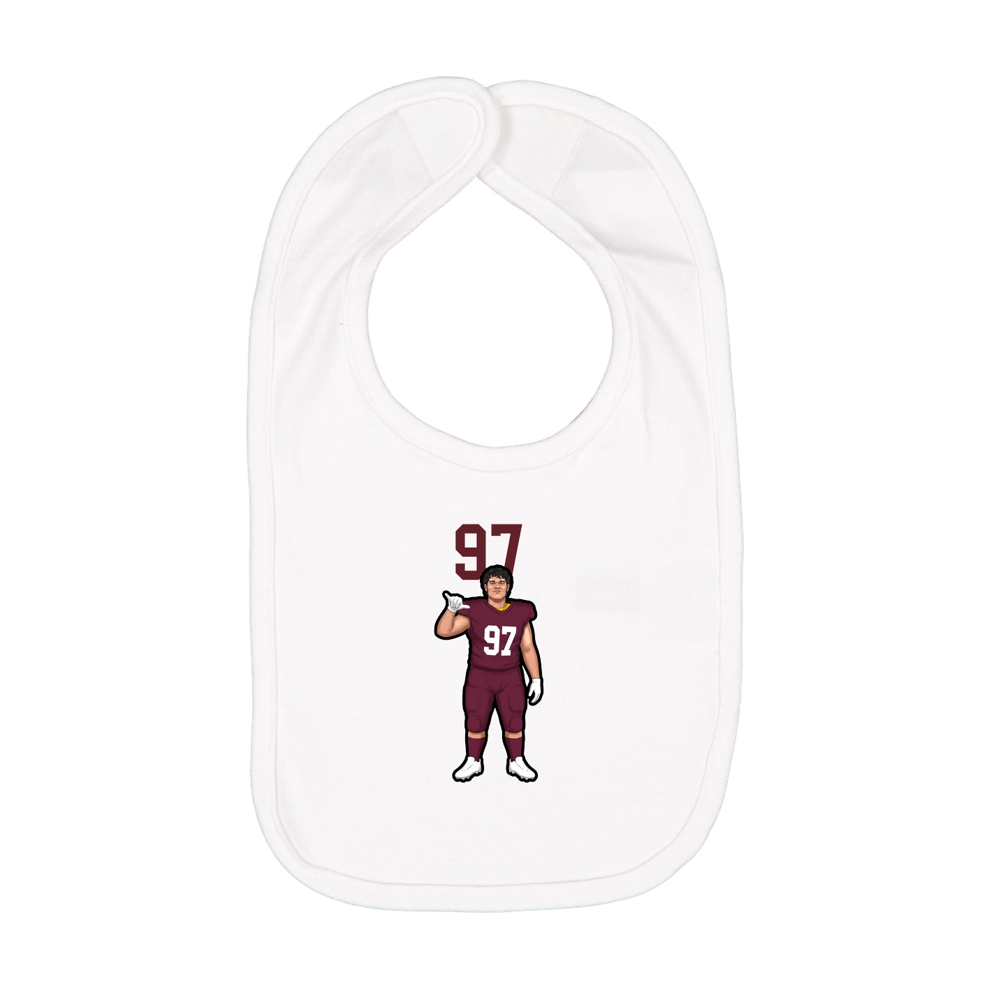 Infant Bib — Number Top in White