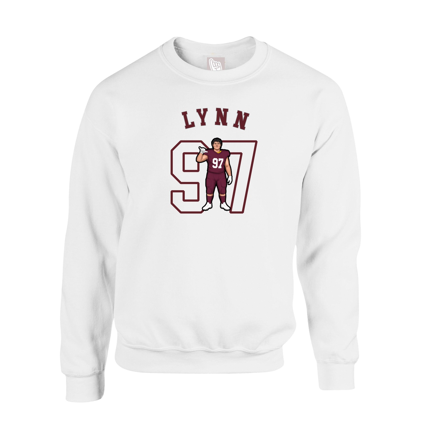 Fleece Crew — Shirsey Arch in White