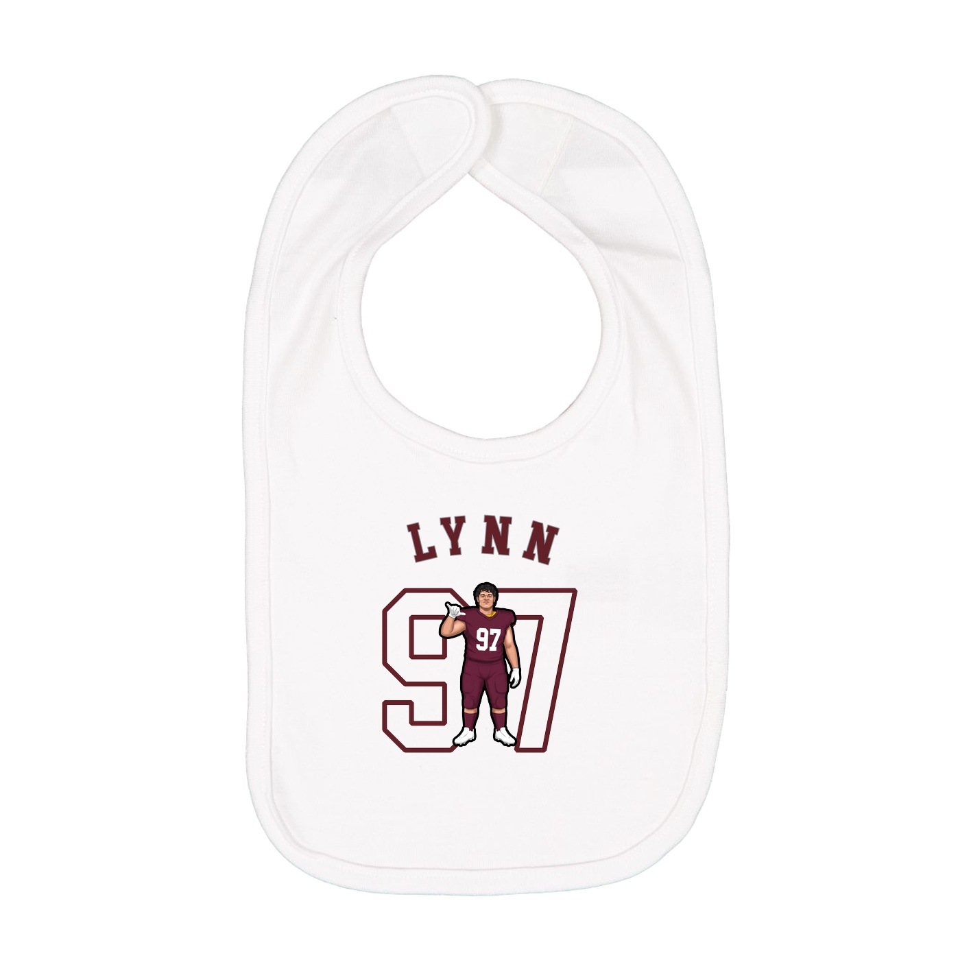 Infant Bib — Shirsey Arch in White