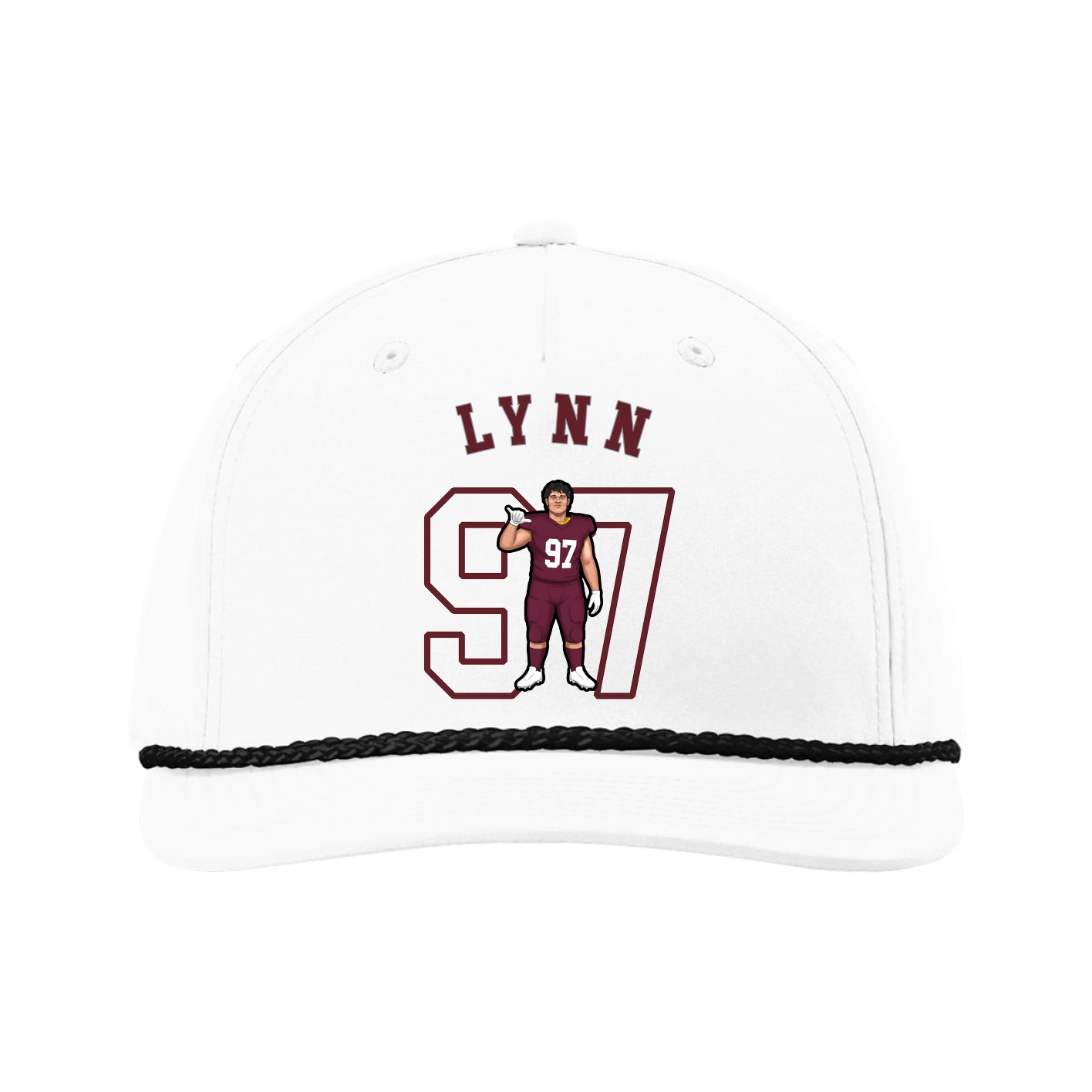 Five-Panel Classic Rope Cap — Shirsey Arch in White