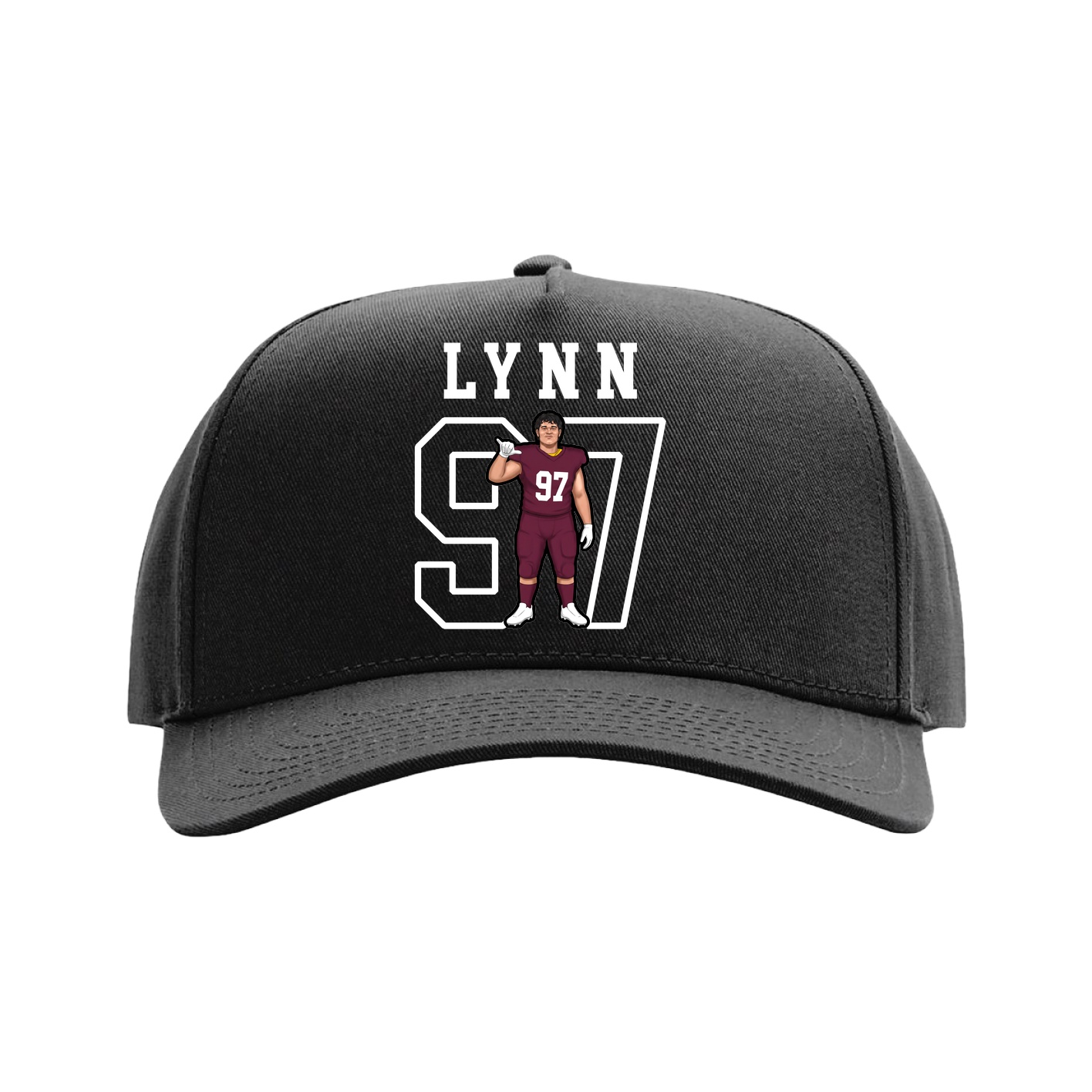 Full Fabric Five-Panel Champ Cap — Shirsey in Black