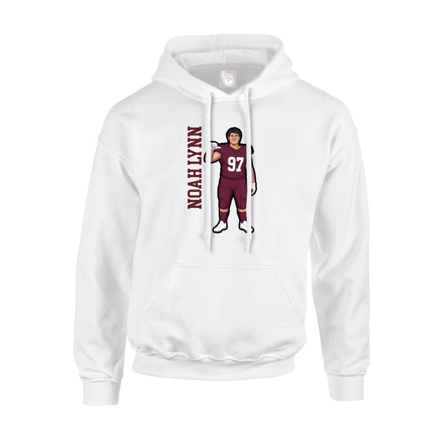 Hoodie — Name Vertical in White