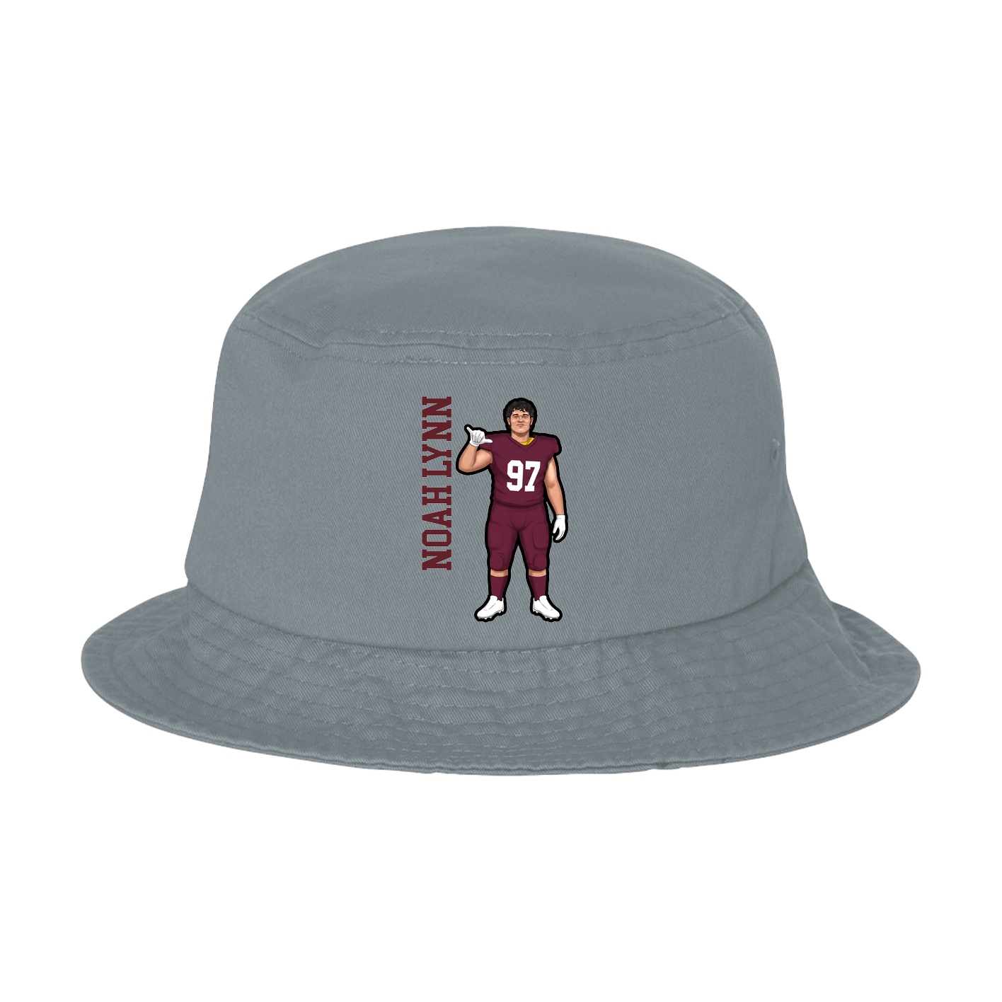 Bucket Cap — Name Vertical in Grey