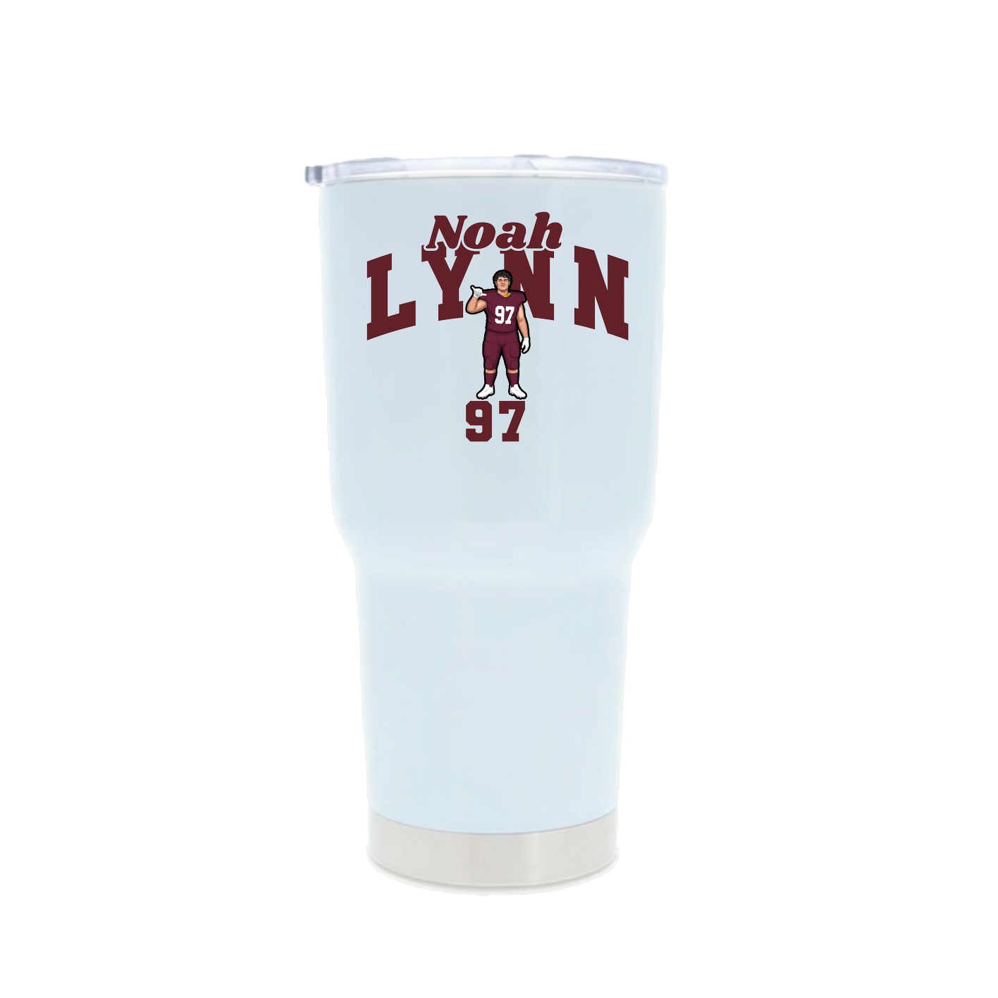 30oz Stainless Steel Tumbler — Signature Arch in White