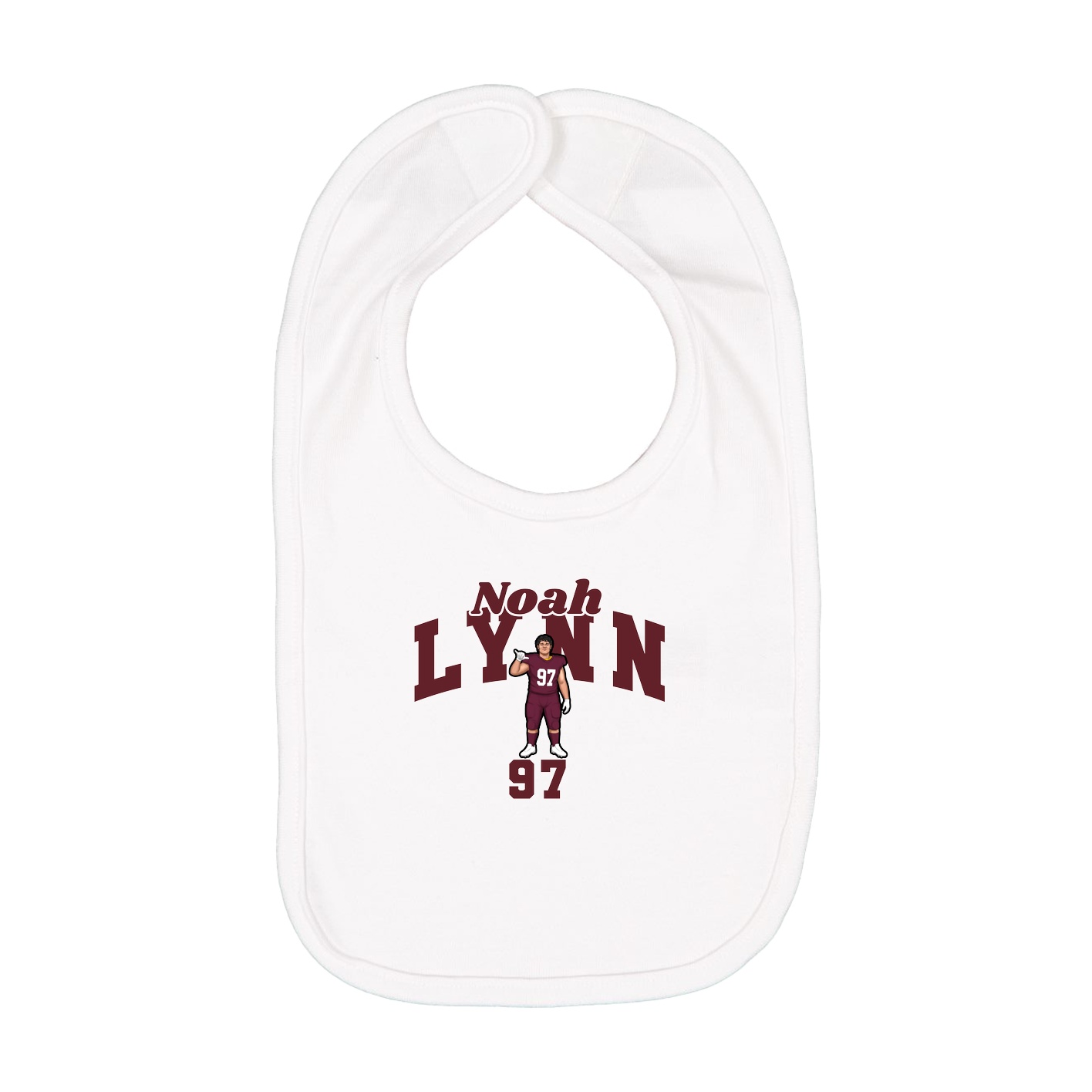 Infant Bib — Signature Arch in White