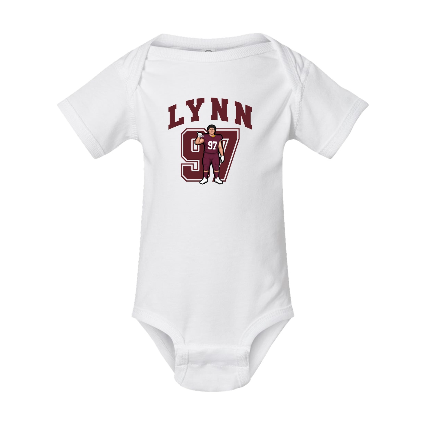 Baby Onesie — Number in White