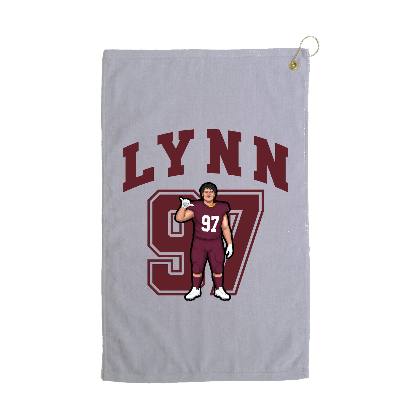 Golf Towel — Number in Grey