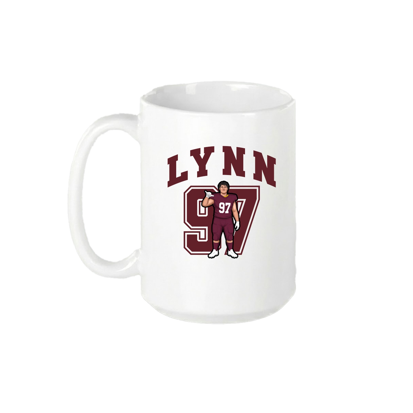 15oz Coffee Mug — Number in White