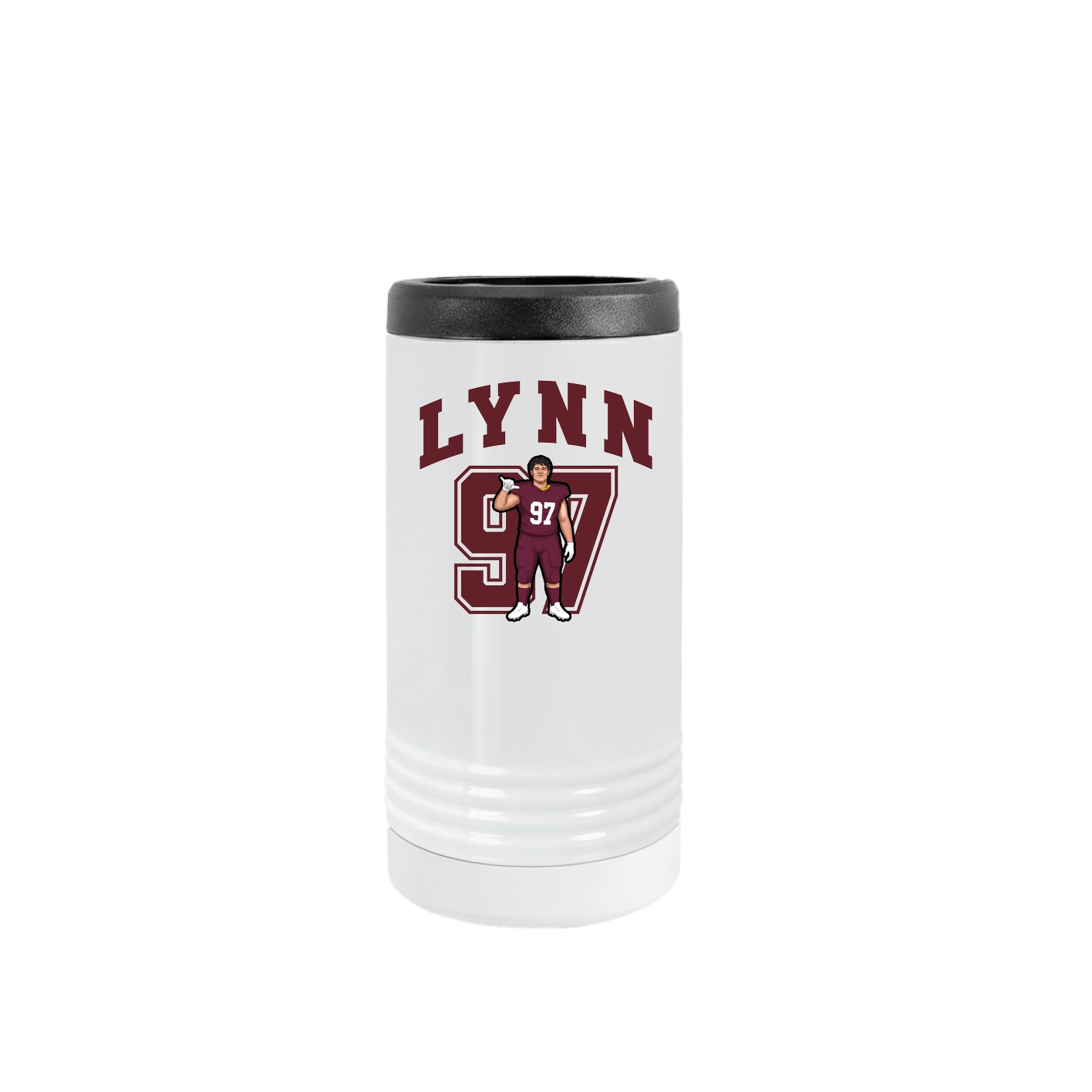Slim Beverage Holder — Number in White
