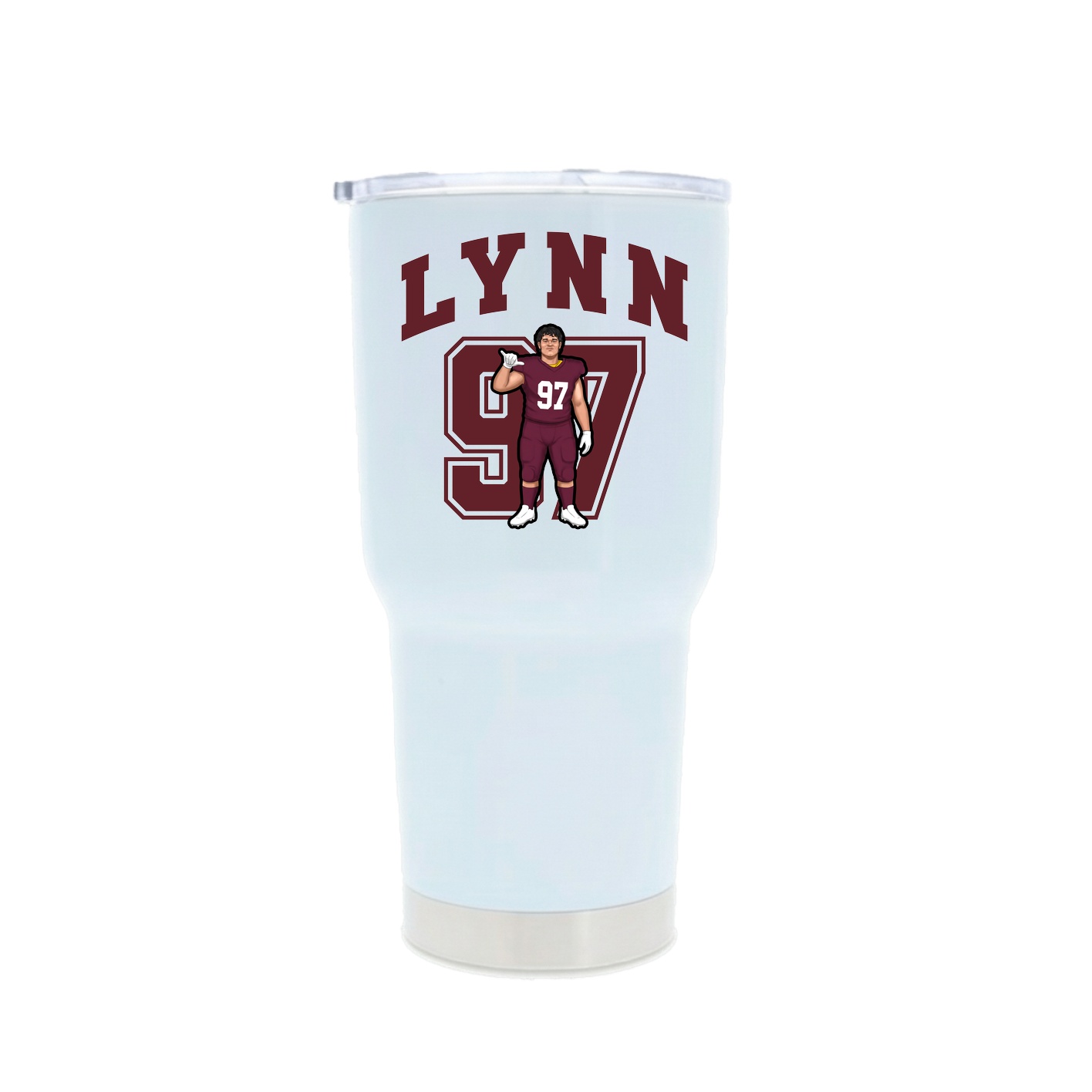 30oz Stainless Steel Tumbler — Number in White