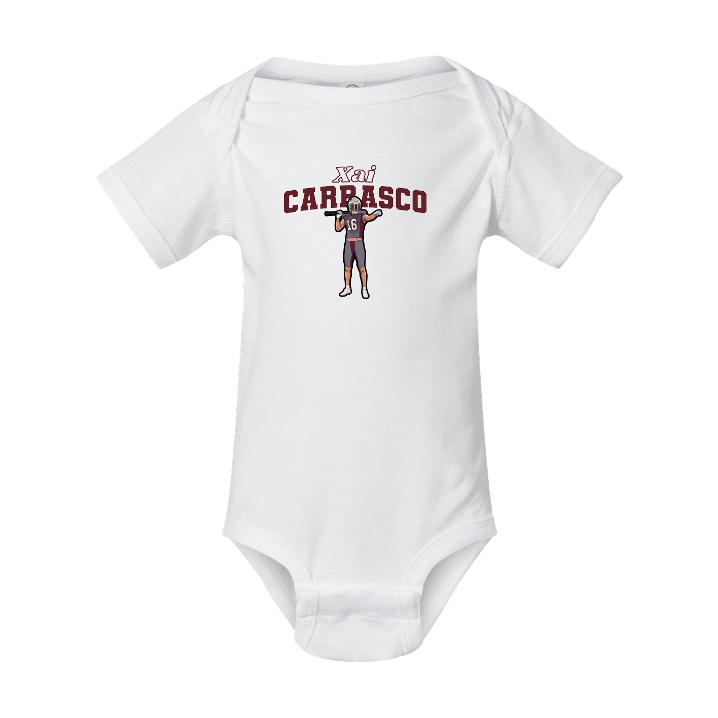 Baby Onesie — Name Arch in White