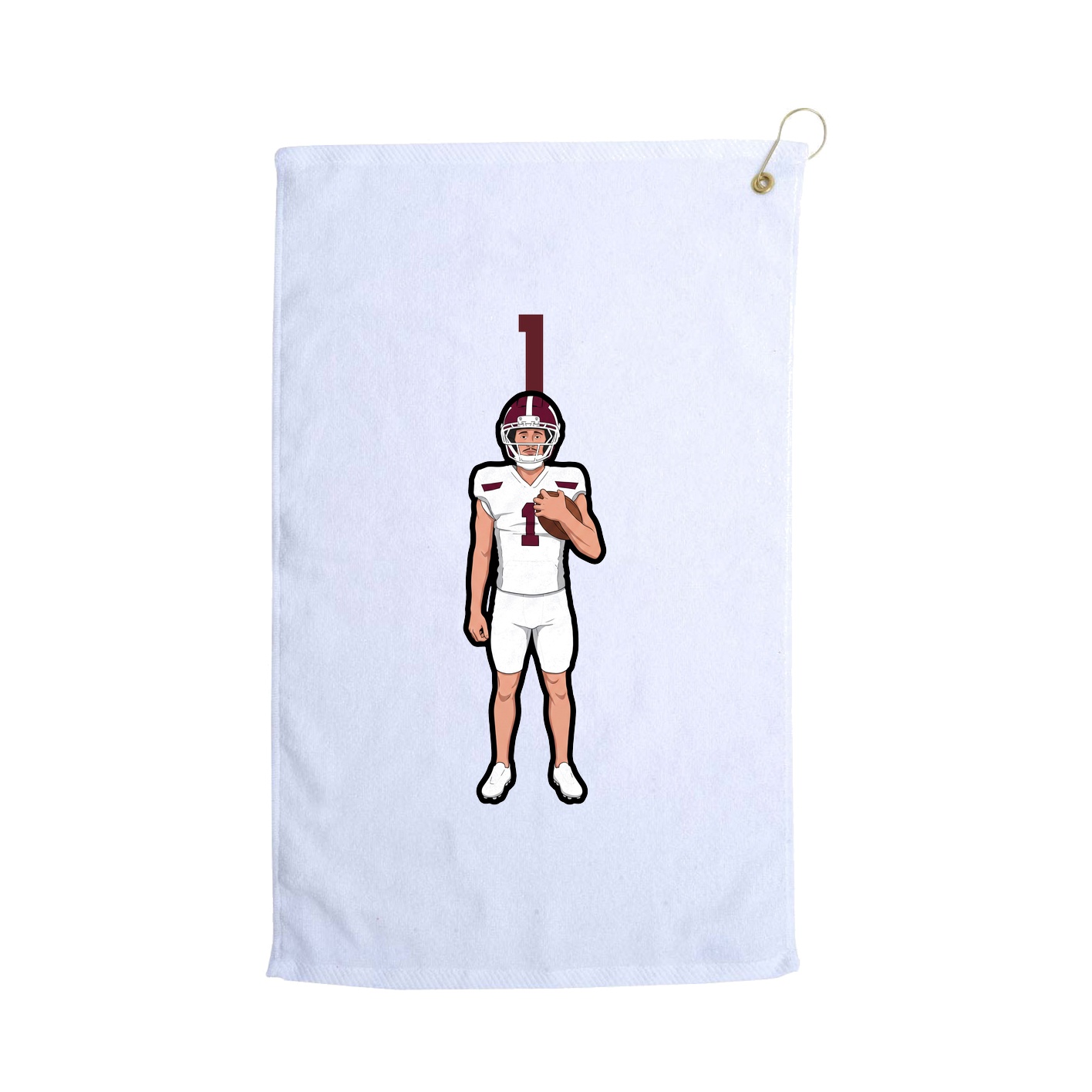Golf Towel — Number Top in White