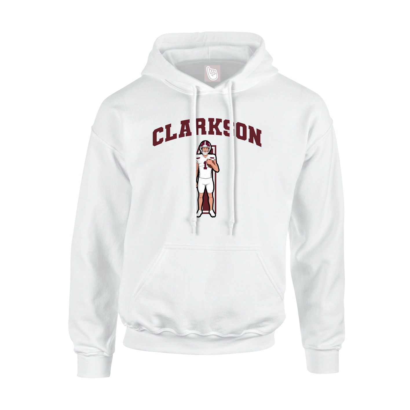Hoodie — Number in White