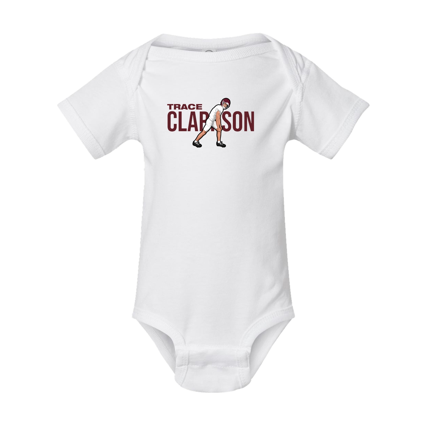 Baby Onesie — Player Name in White