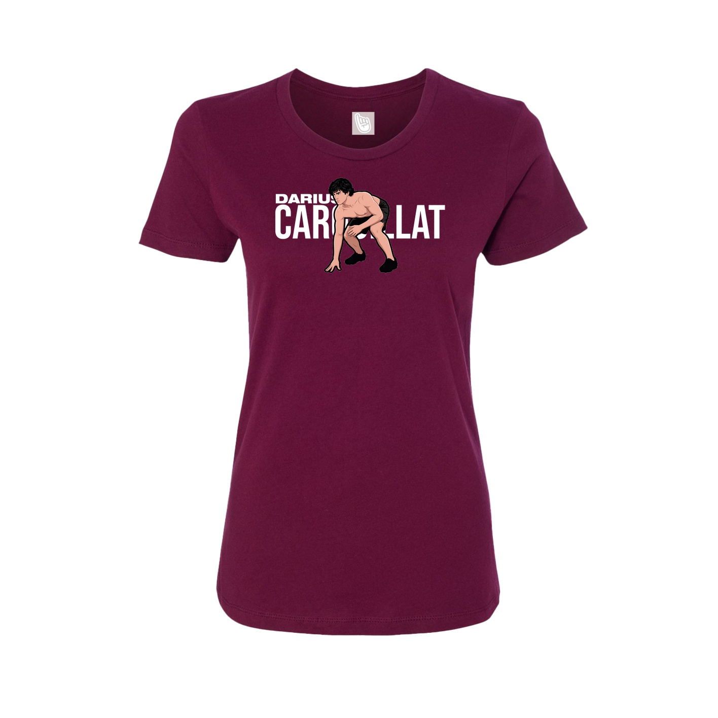 Fitted Women's Tee — Player Name in Maroon
