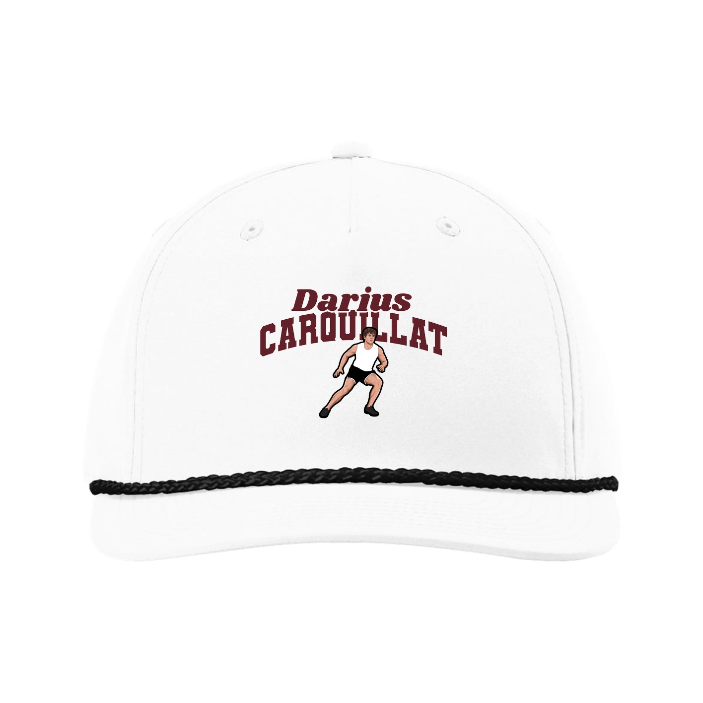 Five-Panel Classic Rope Cap — Signature Arch in White