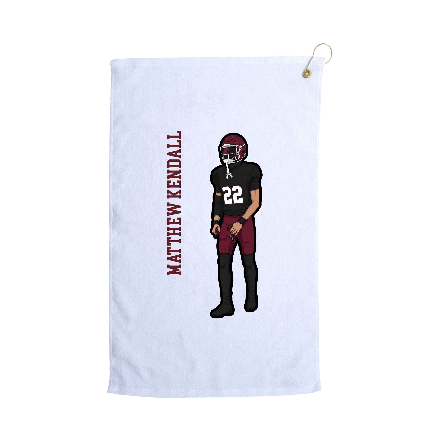 Golf Towel — Name Vertical in White
