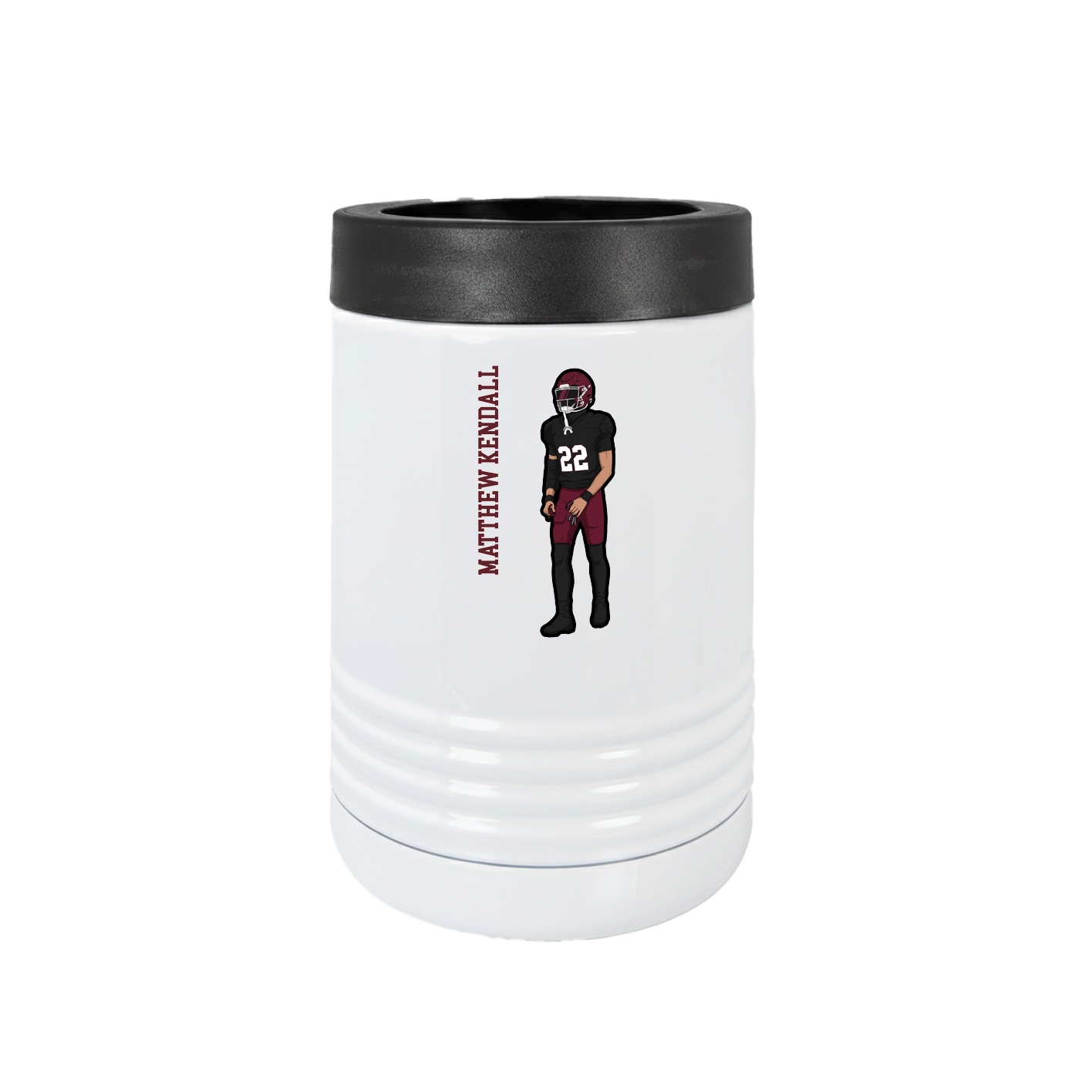 Beverage Holder — Name Vertical in White