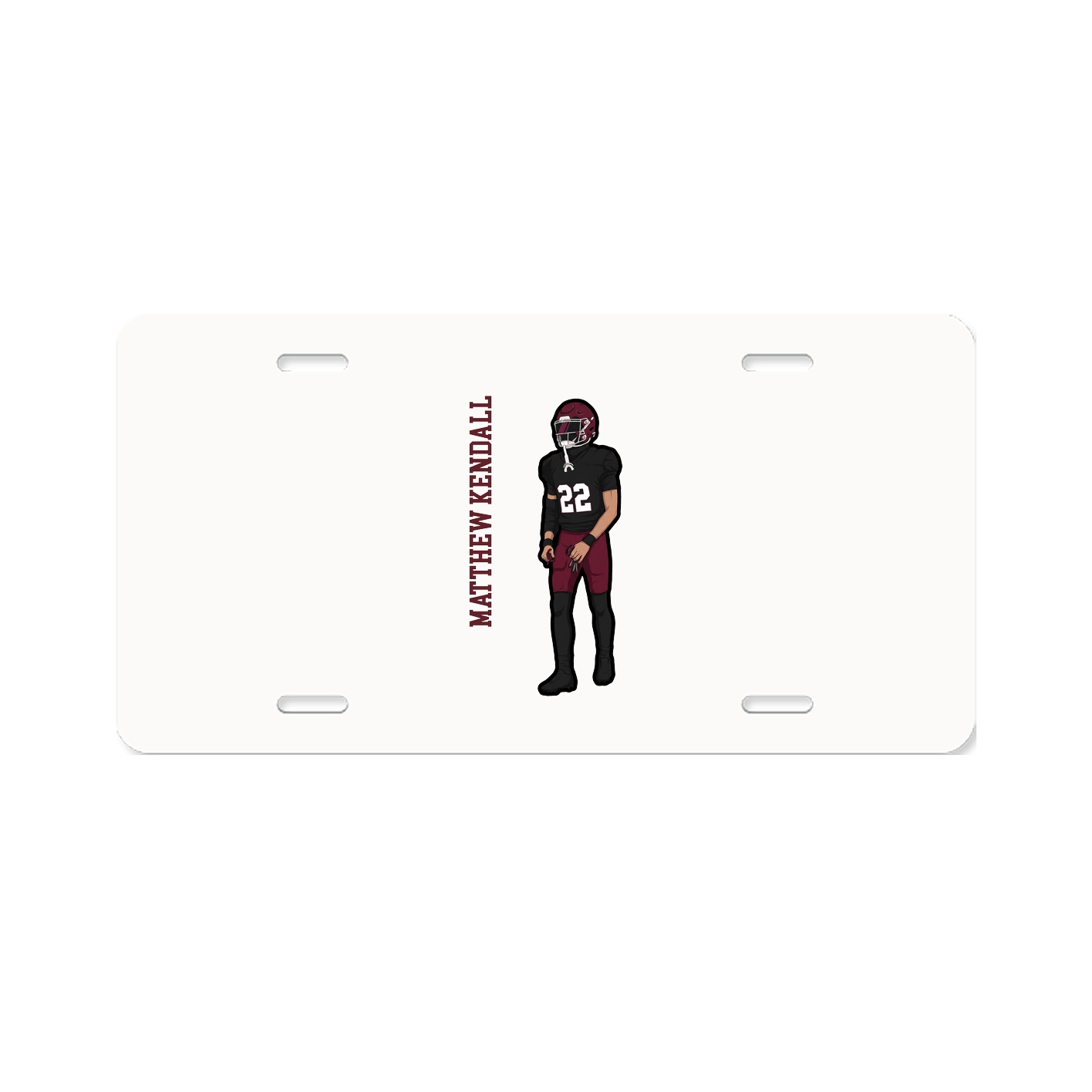 License Plate — Name Vertical in Classic