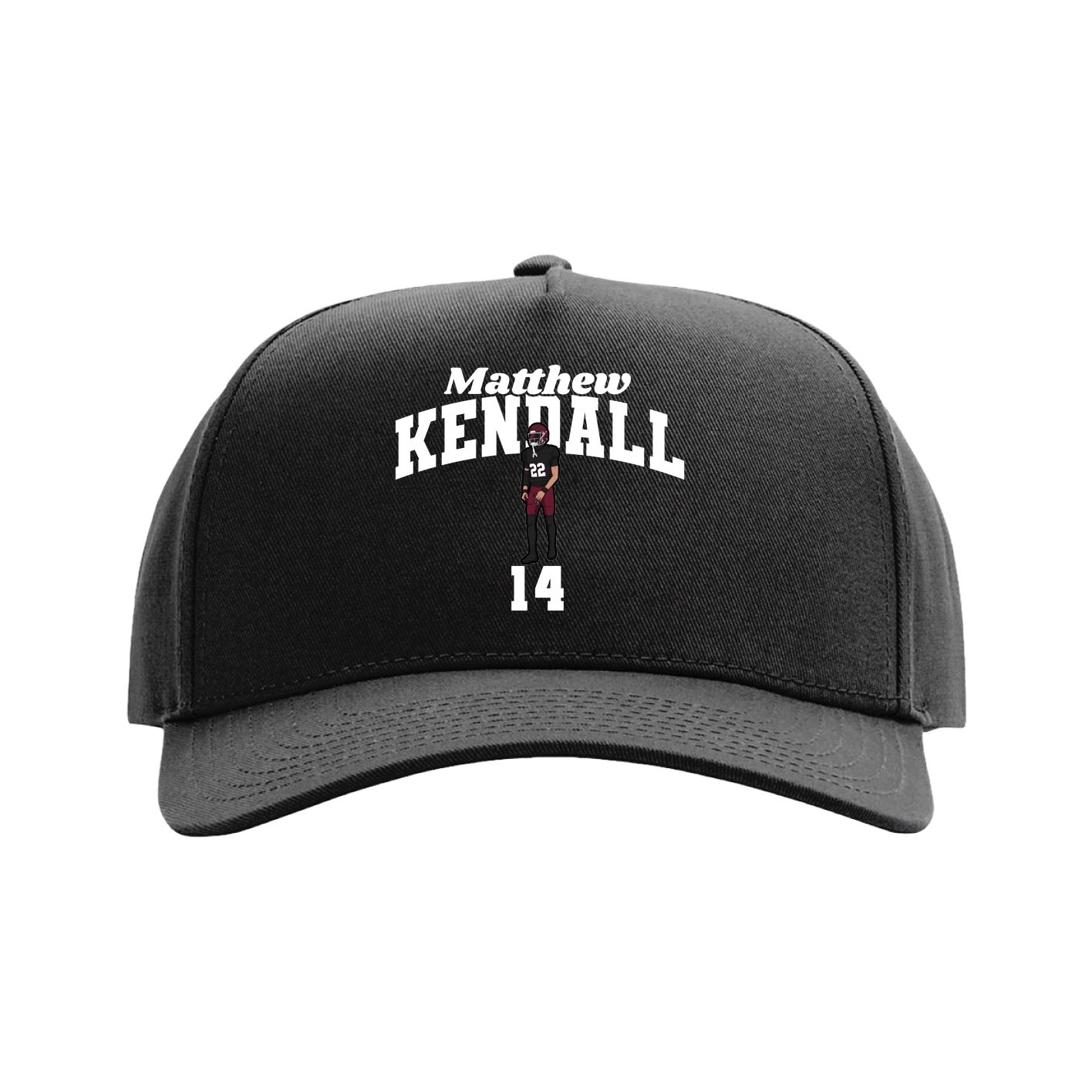 Full Fabric Five-Panel Champ Cap — Signature Arch in Black