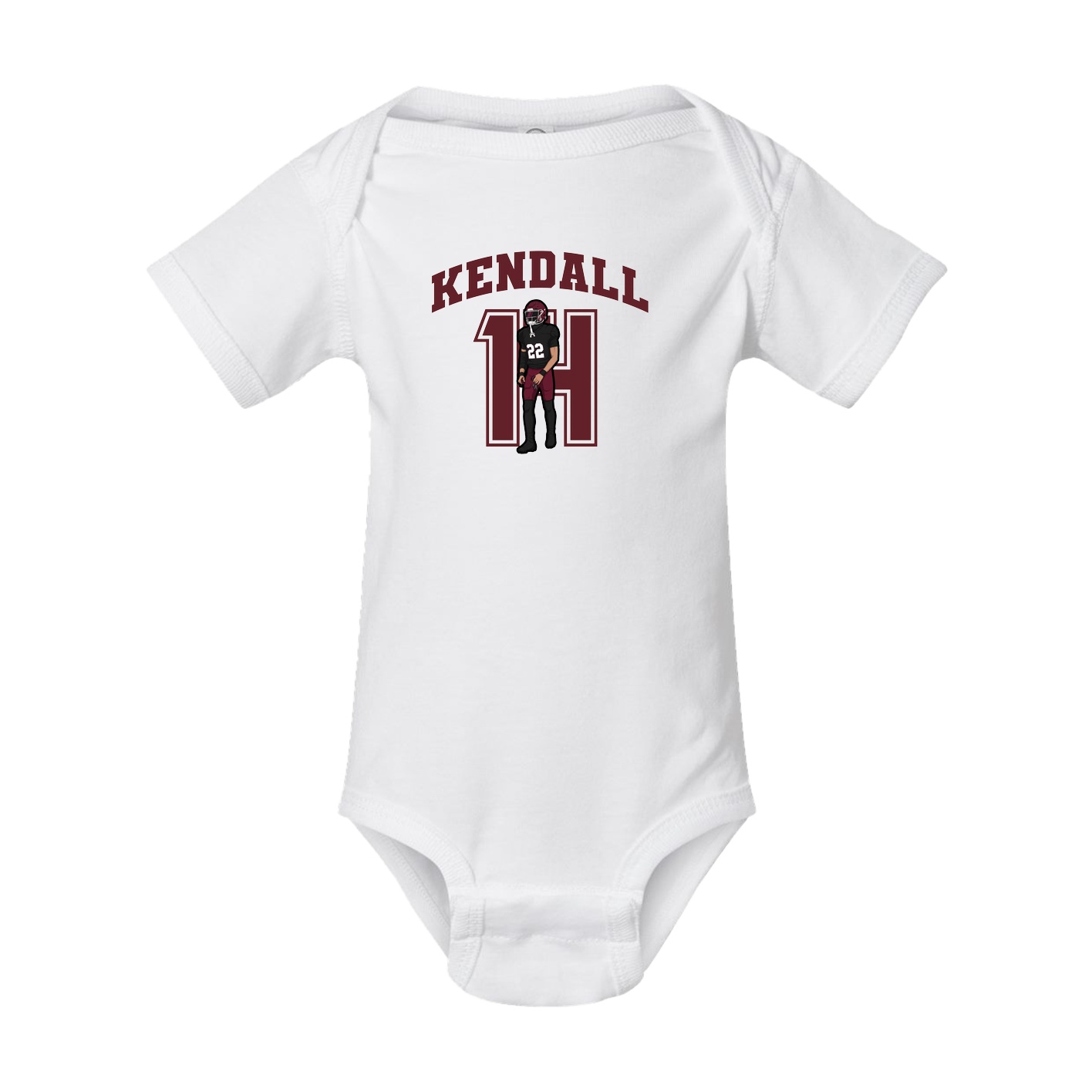 Baby Onesie — Number in White